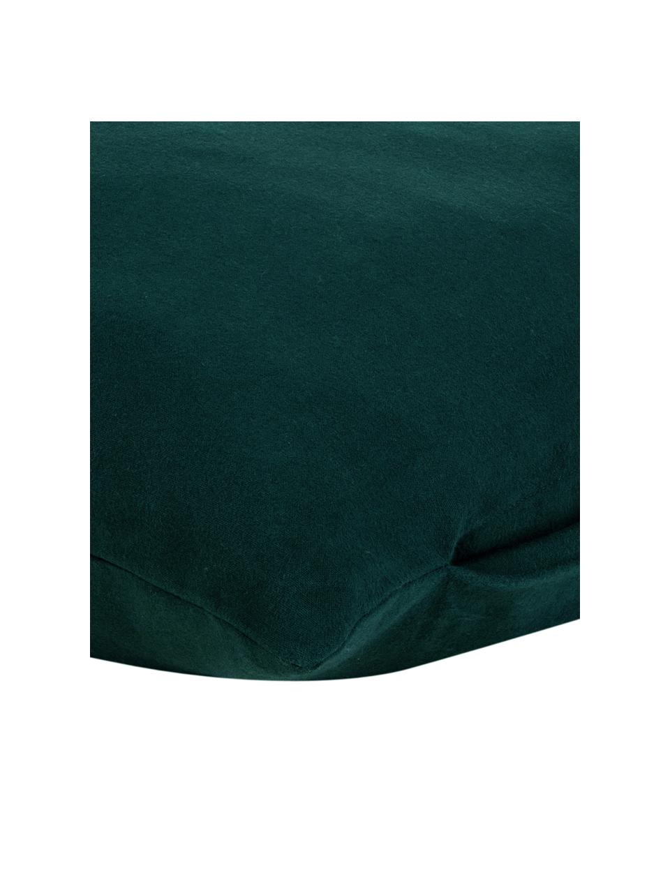 Poszewka na poduszkę z flaneli Erica, 2 szt., Ciemny zielony, S 40 x D 80 cm
