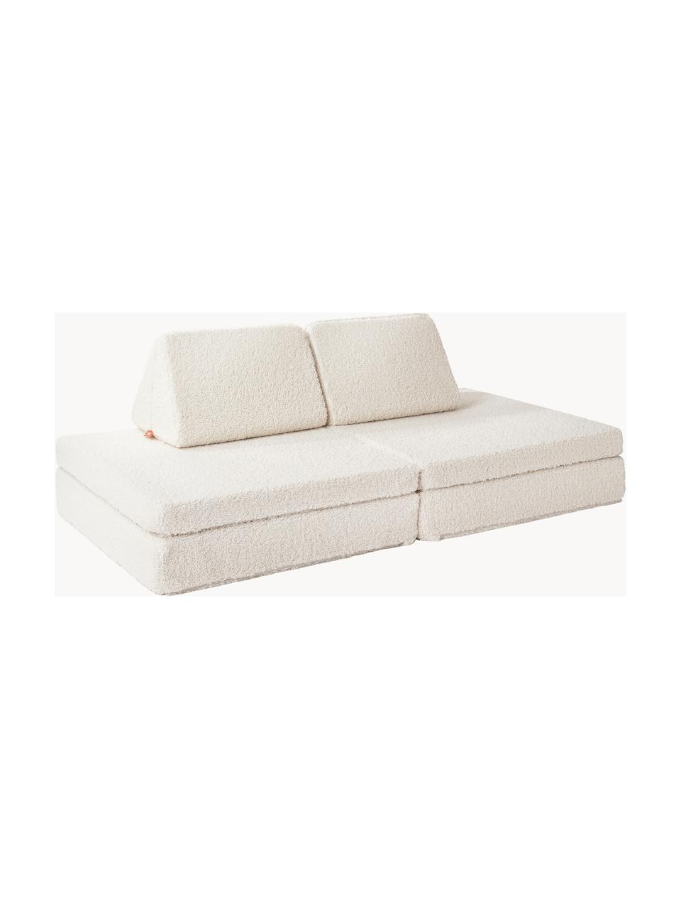 Modulares Kinder-Spielsofa Mila aus Teddy, handgefertigt, Bezug: Teddy (100 % Polyester), Teddy Hellbeige, B 168 x T 84 cm