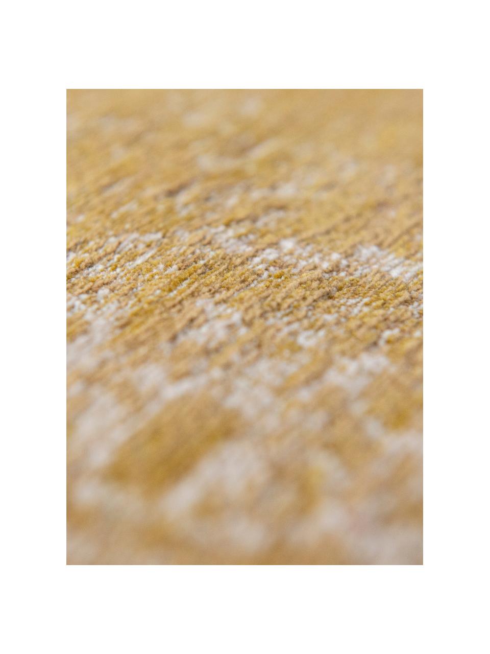 Tapis vintage chenille Medaillon, Jaune