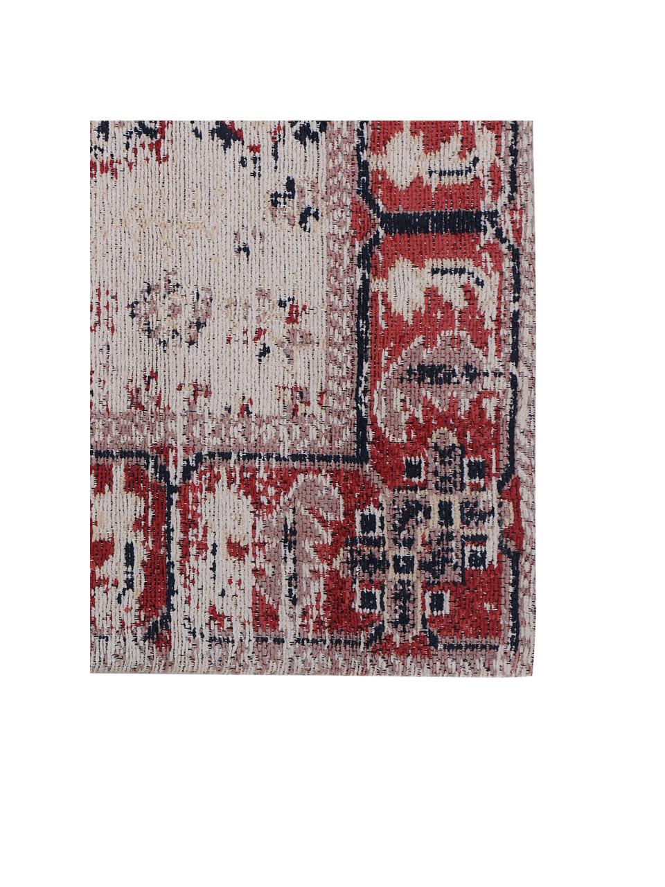 Žinylkový koberec ve vintage stylu Toulouse, Odstíny červené a modré, Š 80 cm, D 150 cm (velikost XS)