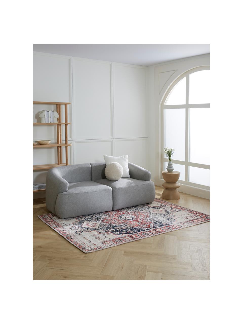 Ženilkový koberec vo vintage štýle Toulouse, Červená, modrá, Š 80 x D 150 cm (veľkosť XS)