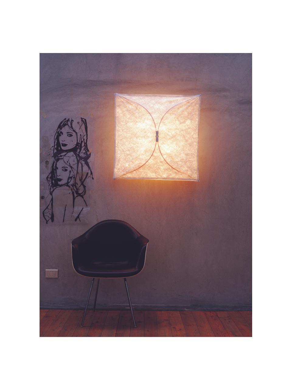 Grote wandlamp Ariette, Kunstvezels, Grijstinten, wit, B 80 x H 80 cm