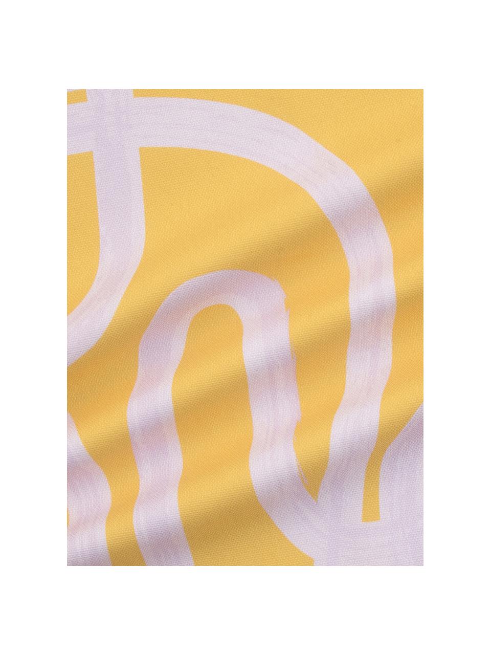 Kussenhoes Elijah met abstracte print, 100% katoen, Beige, zwart, 40 x 40 cm