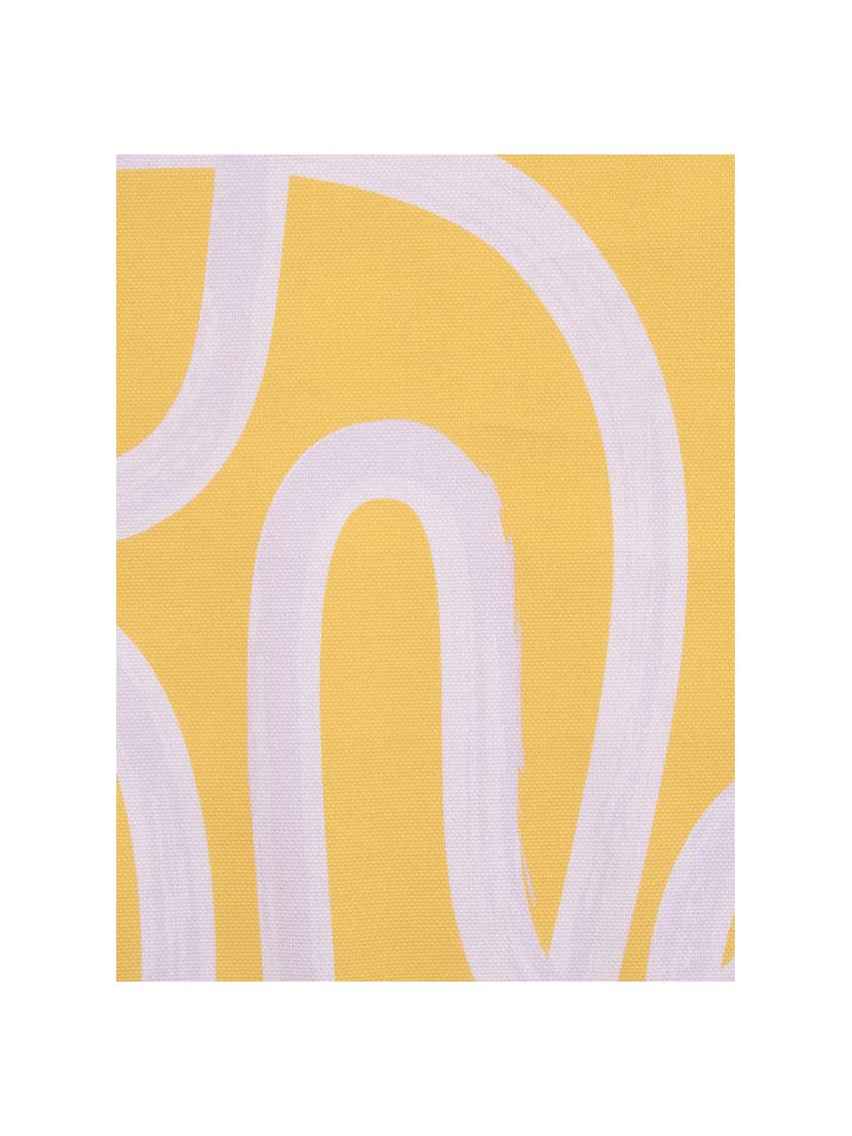 Kussenhoes Elijah met abstracte print, 100% katoen, Beige, zwart, 40 x 40 cm