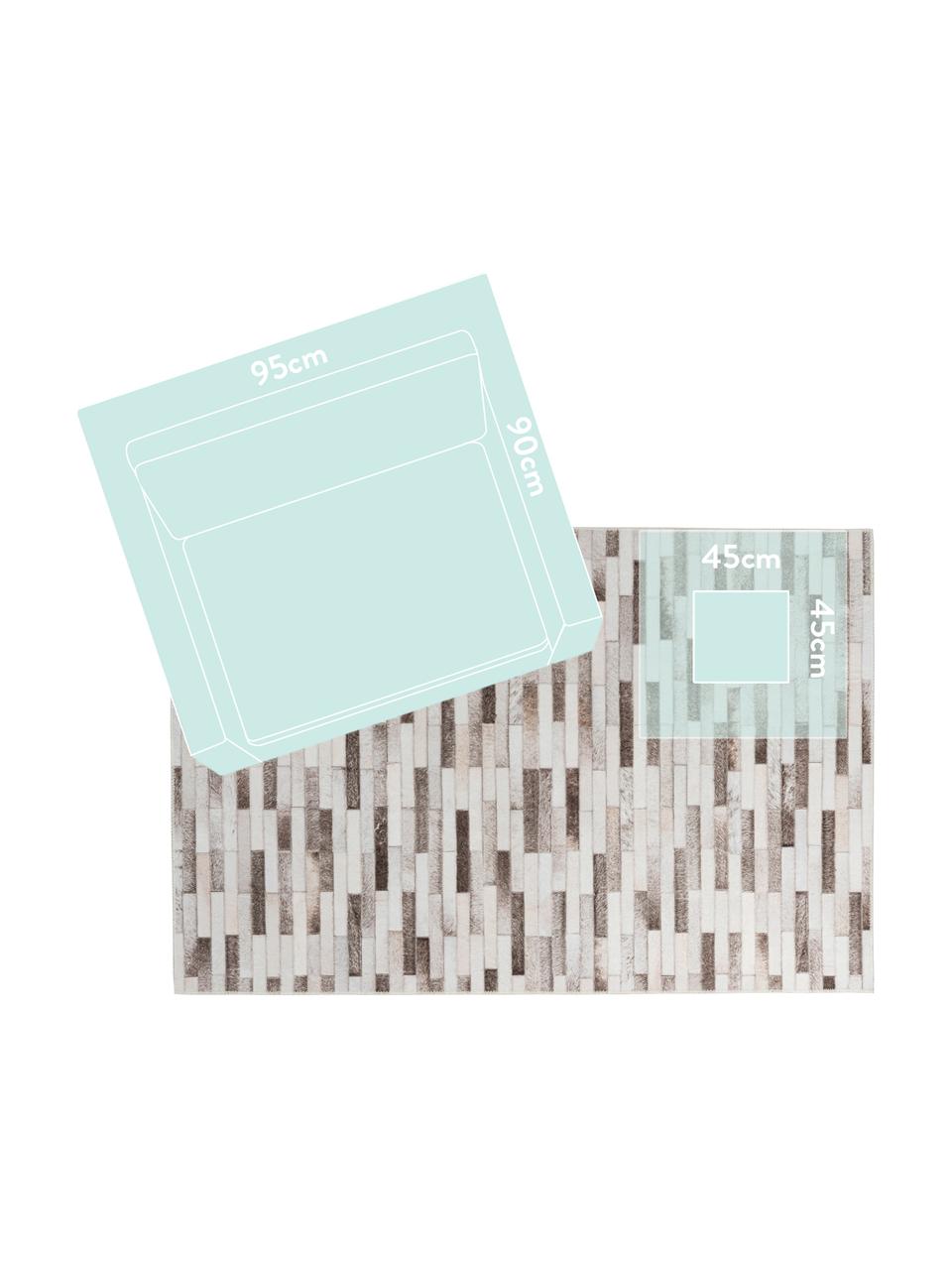 Teppich My Bonanza in Patchwork-Felloptik, Flor: 100% Polyester, Beige- und Brauntöne, B 80 x L 150 cm (Größe XS)