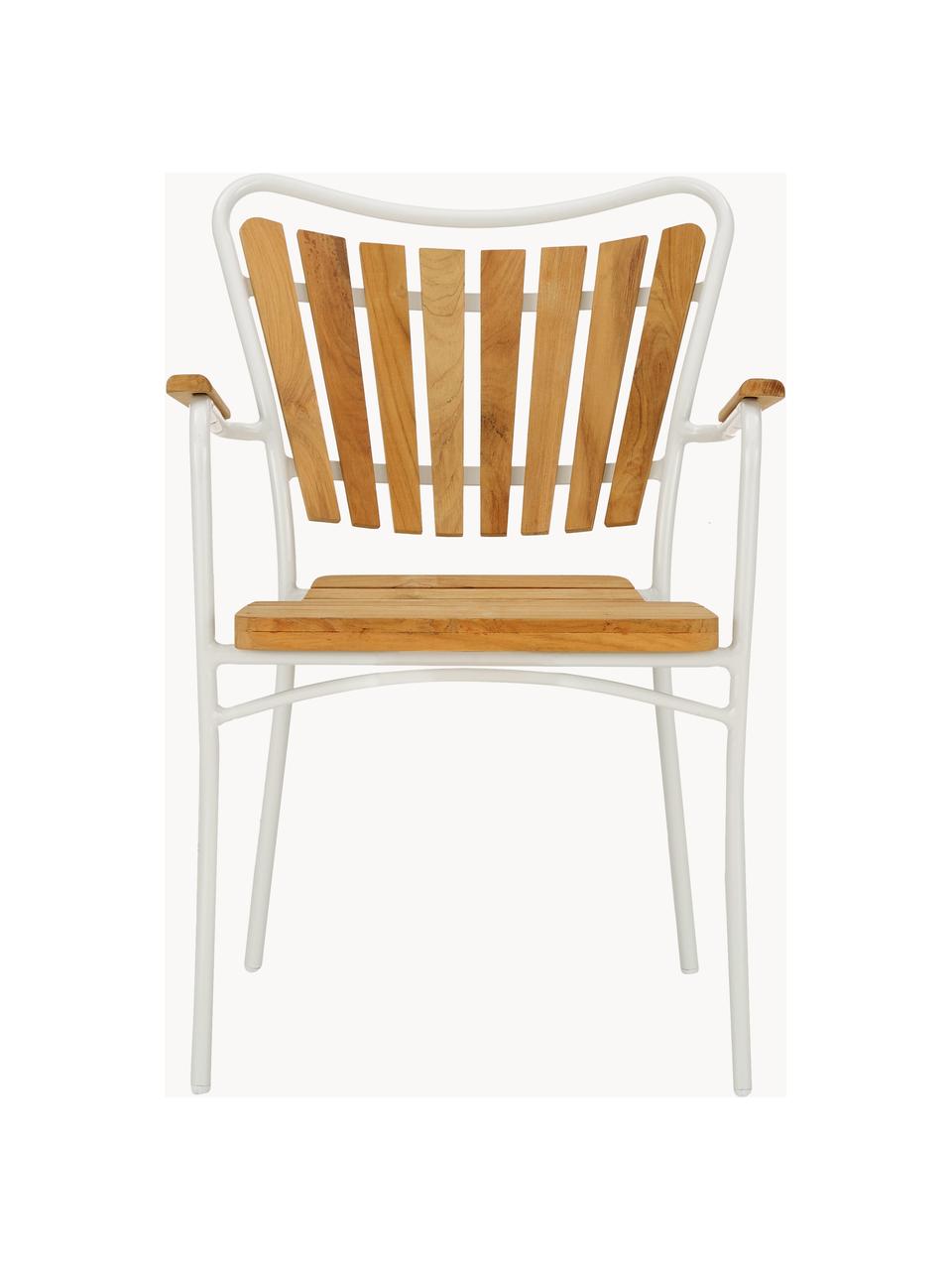 Chaise de jardin Ellen, Teck, blanc, larg. 56 x haut. 78 cm
