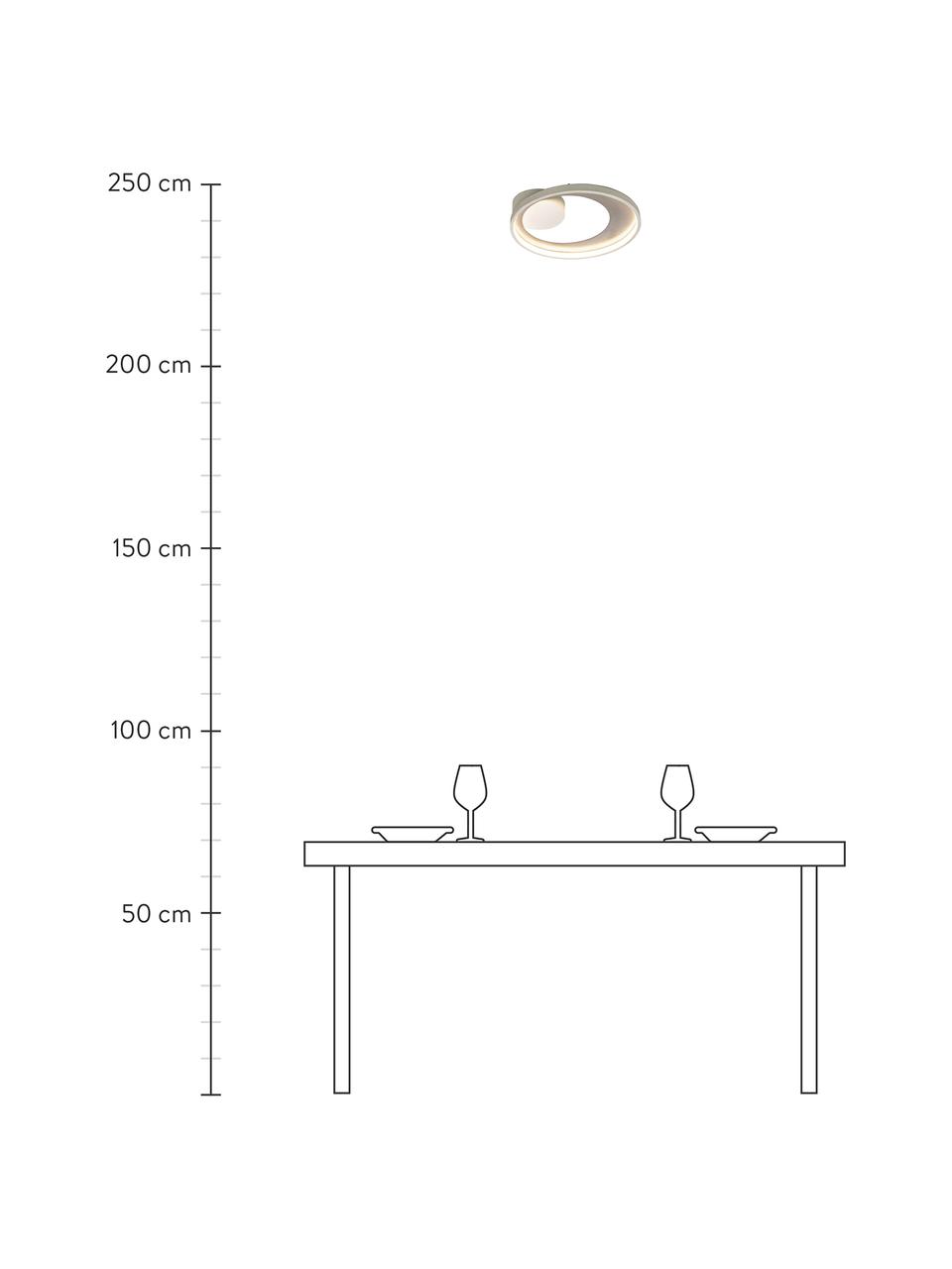 Dimmbare LED-Deckenleuchte Carat in Weiss/Silber, Lampenschirm: Aluminium, beschichtet, Baldachin: Metall, beschichtet, Weiss, Silberfarben, Ø 36 x H 7 cm