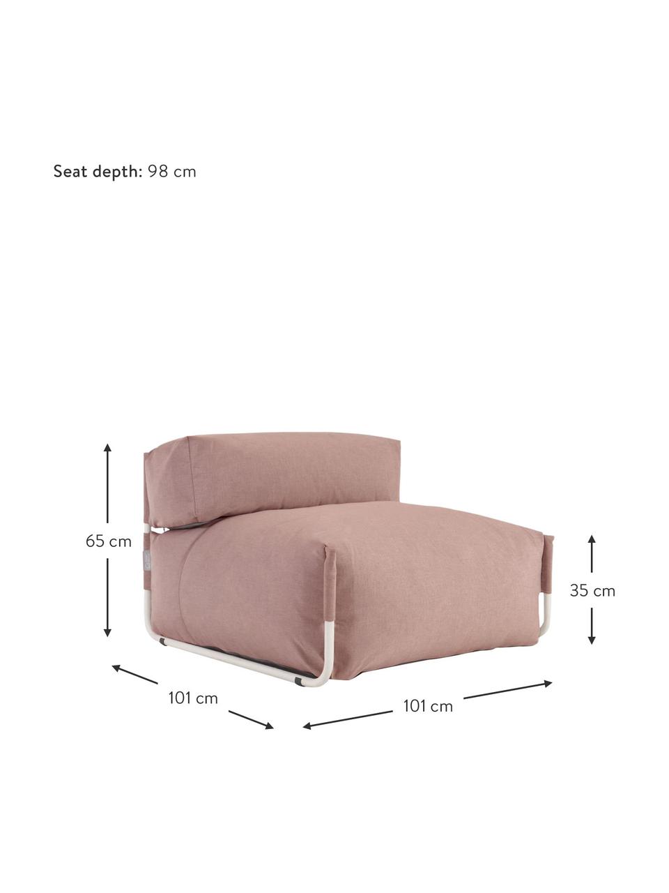 Poltroncina da giardino Square, Rivestimento: poliestere, polipropilene, Struttura: alluminio laccato, Rosa, Larg. 101 x Prof. 101 cm
