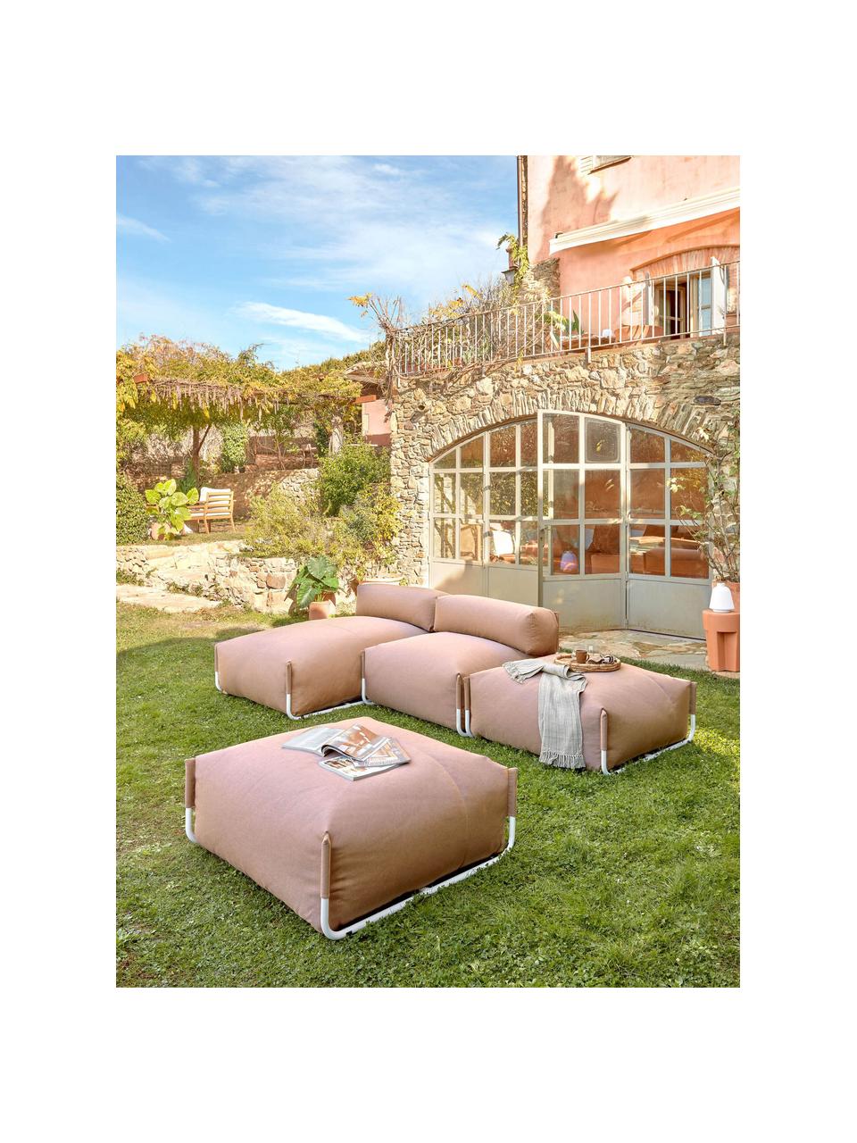 Poltroncina da giardino Square, Rivestimento: poliestere, polipropilene, Struttura: alluminio laccato, Rosa, Larg. 101 x Prof. 101 cm