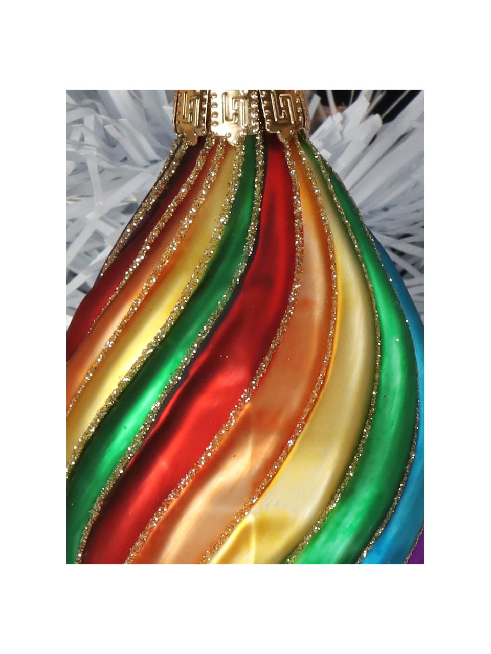 Ozdoba choinkowa Rainbow, 6 szt., Szkło, Wielobarwny, Ø 6 x W 13 cm