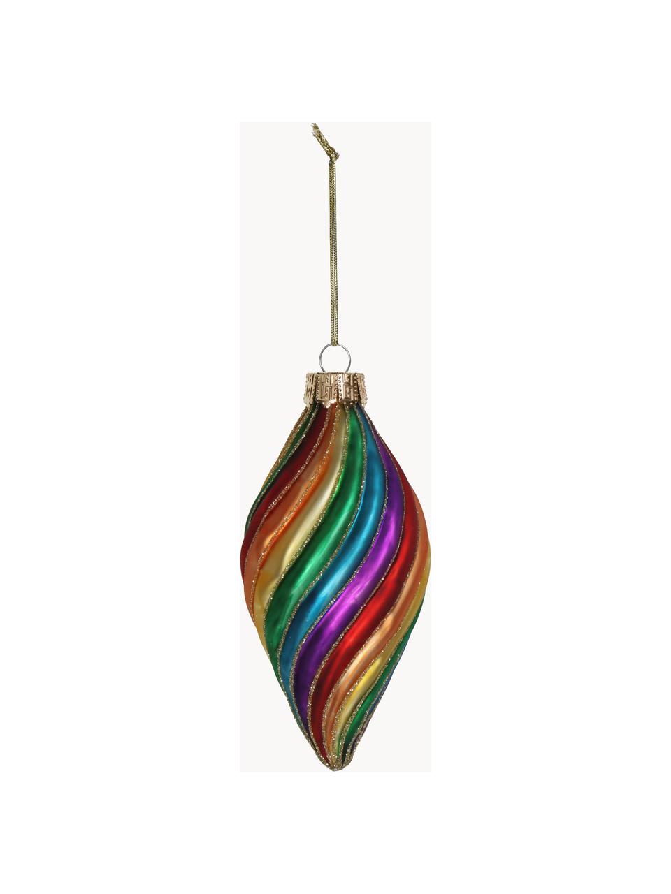 Addobbi per albero Rainbow 6 pz, Vetro, Multicolore, Ø 6 x Alt. 13 cm