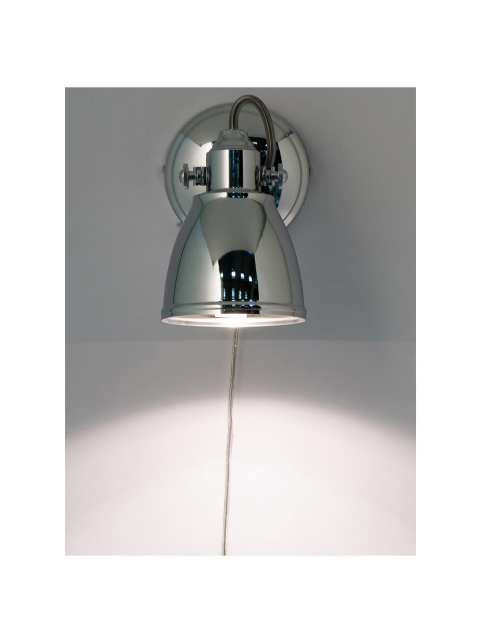Verstellbare Wandleuchte Fjallbacka mit Stecker, Lampenschirm: Metall, verchromt, Chromfarben, T 20 x H 17 cm