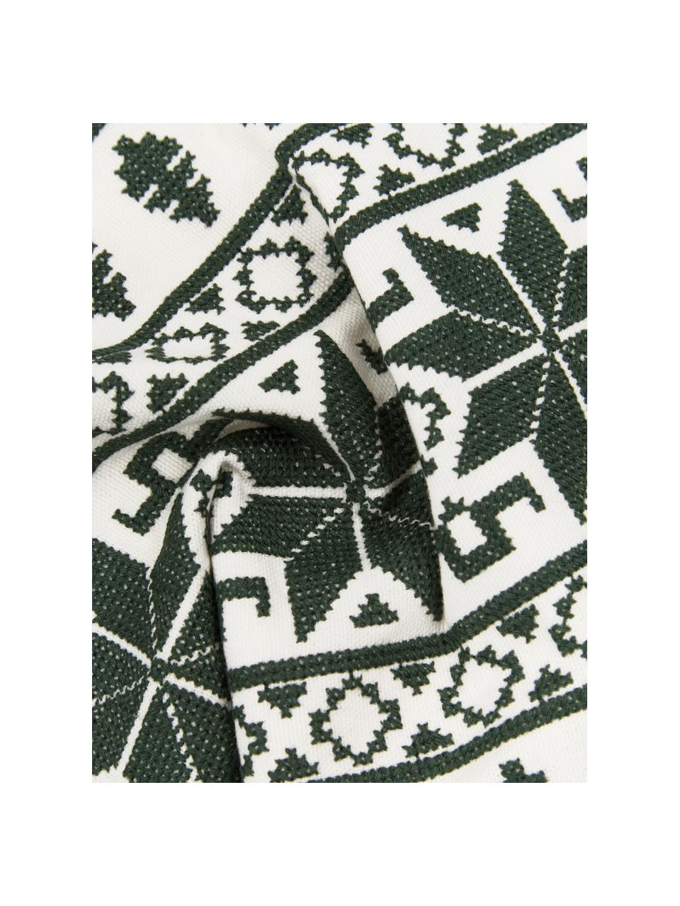 Funda de cojín bordada invernal Orkney, Funda: 100% algodón, Plateado, An 45 x L 45 cm