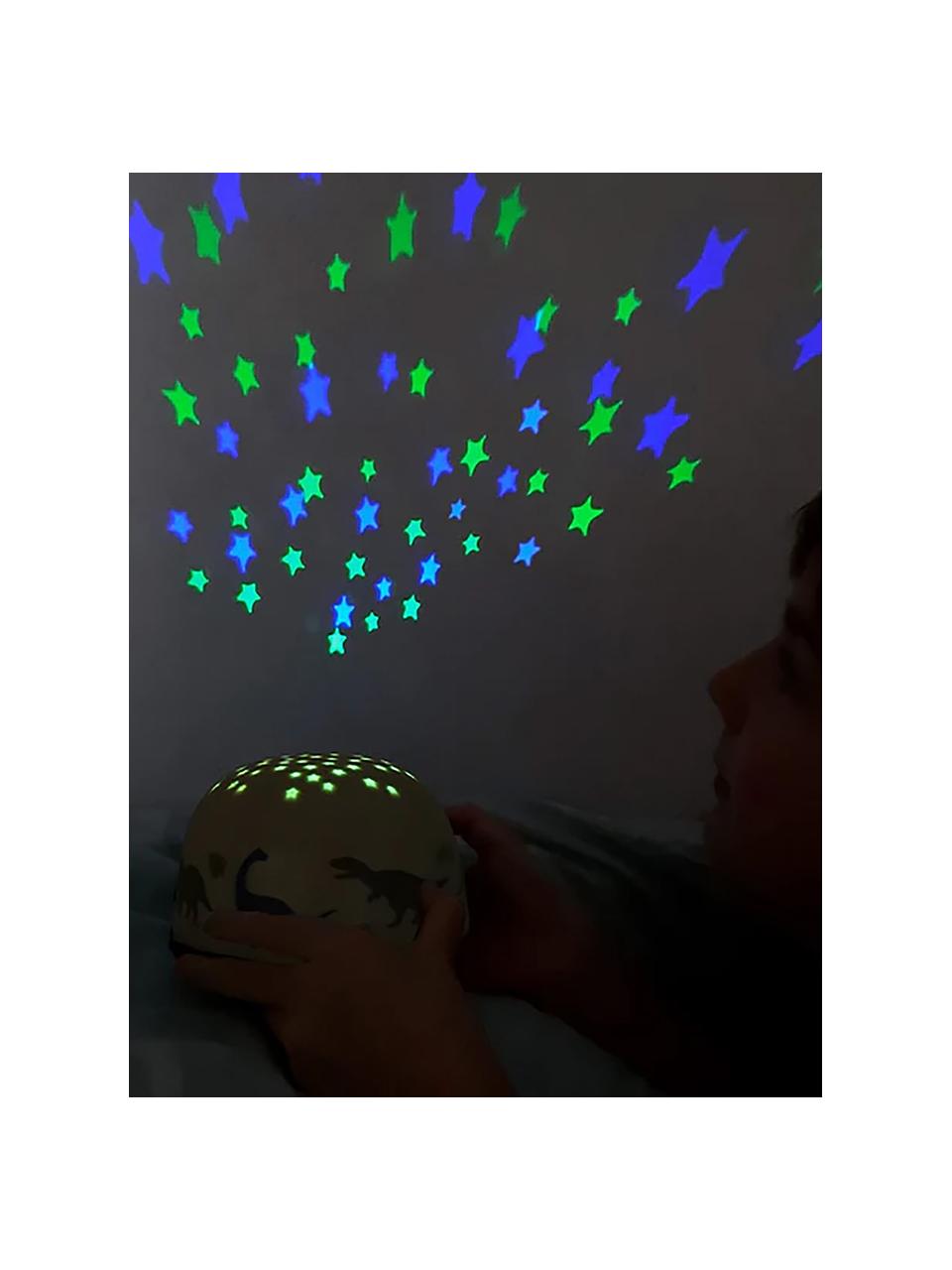 Lampa dekoracyjna LED z funkcją timera Dinosaurs, Tworzywo sztuczne ABS, Oliwkowy zielony, wielobarwny, Ø 14 x W 9 cm
