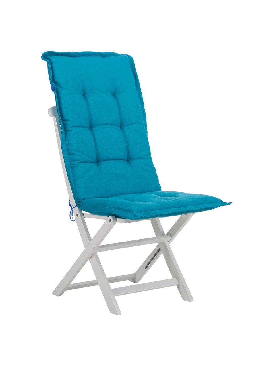 Cuscino sedia con schienale alto Panama, Rivestimento: 50% cotone, 50% poliester, Blu turchese, Larg. 50 x Lung. 123 cm