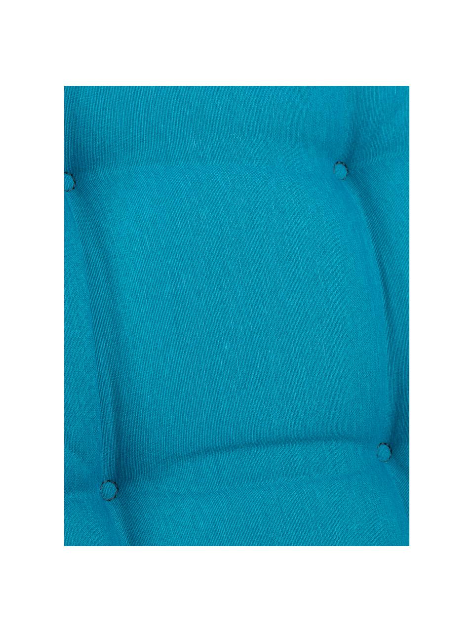 Hoog effen tuinstoelkussen Panama in turquoise, Turquoiseblauw, 50 x 123 cm