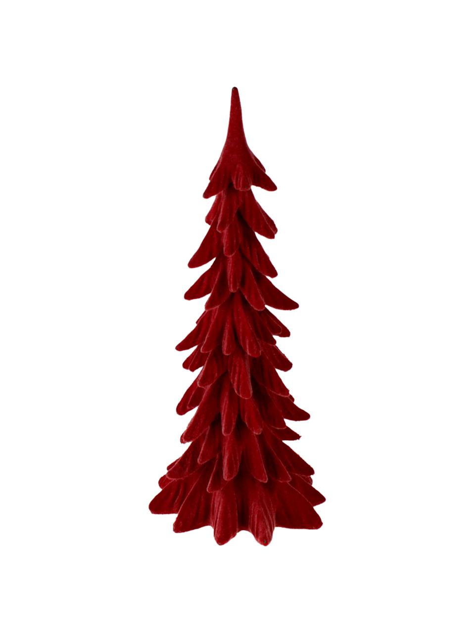 Sapin de Noël décoratif rouge Tanne, Polyrésine, Rouge, larg. 19 x haut. 41 cm