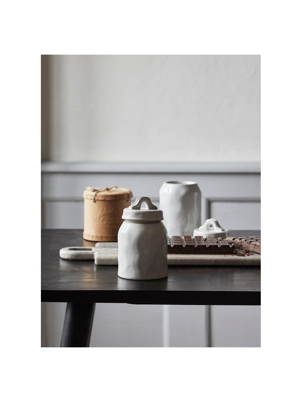 Handgemachte Aufbewahrungsdose Lulo aus Keramik, Keramik, Weiß, Ø 11 x H 18 cm