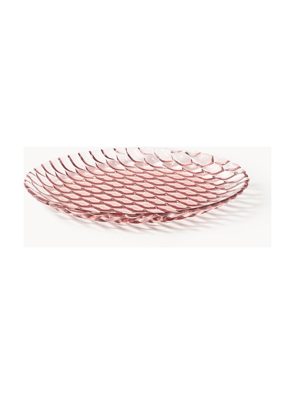 Mělké talíře se strukturálním vzorem Jellies, 4 ks, Umělá hmota, Světle růžová, Ø 27 cm
