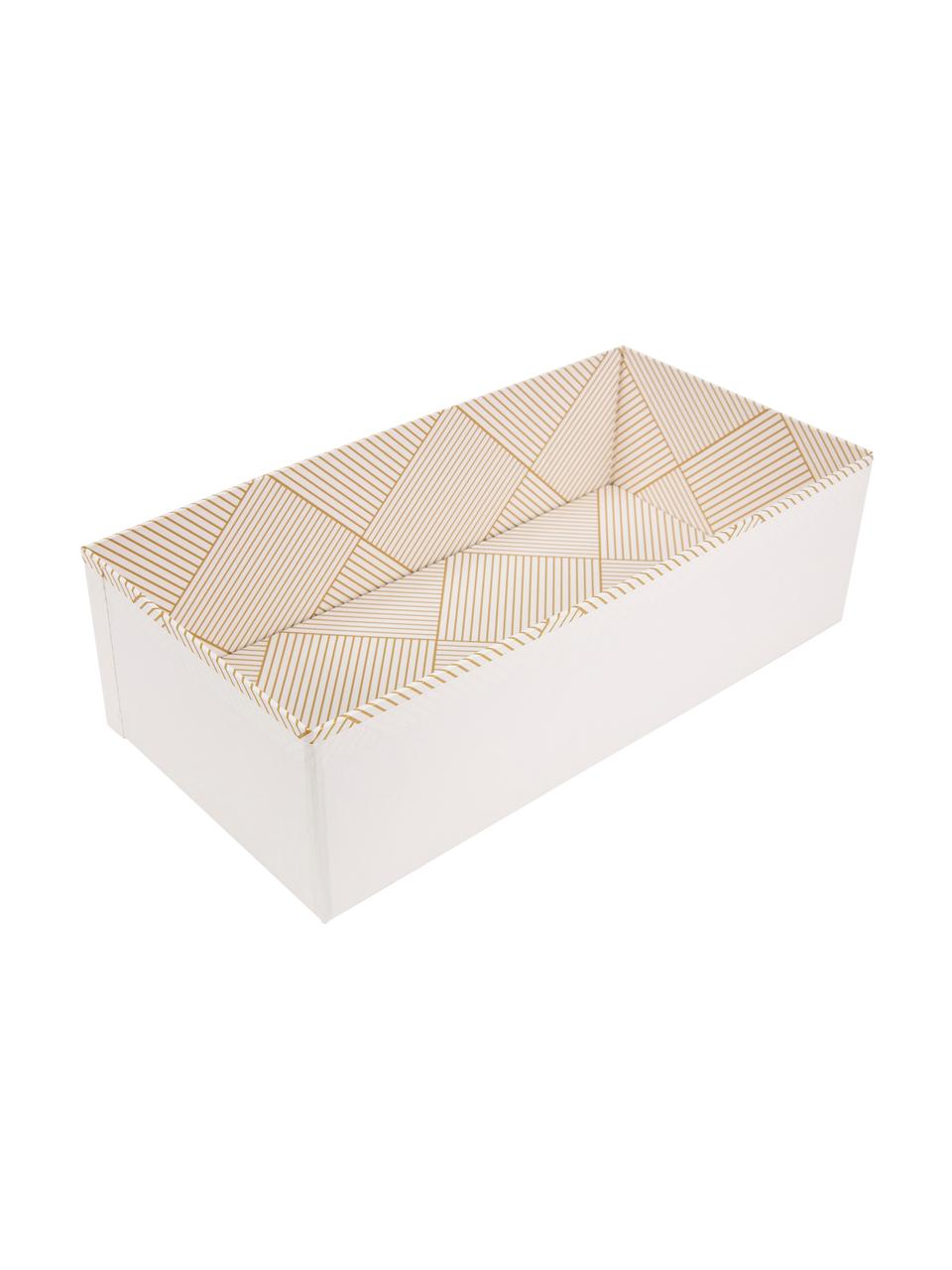 Organizador Drawer, Cartón laminado macizo, Dorado, blanco, An 36 x Al 10 cm