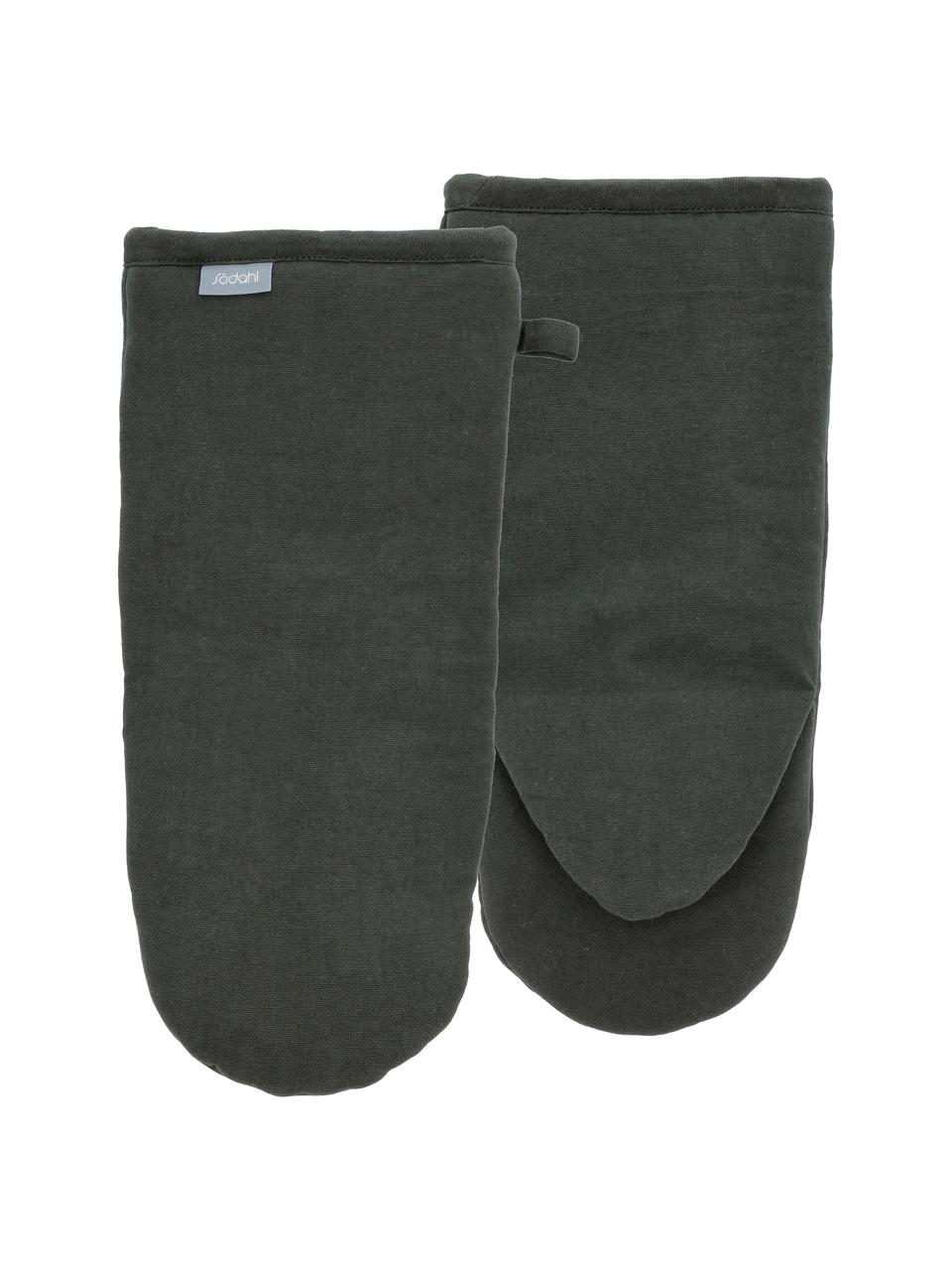 Kuchyňské chňapky Soft, 2 ks, 100 % bavlna, Tmavě zelená, Š 19 cm, D 36 cm