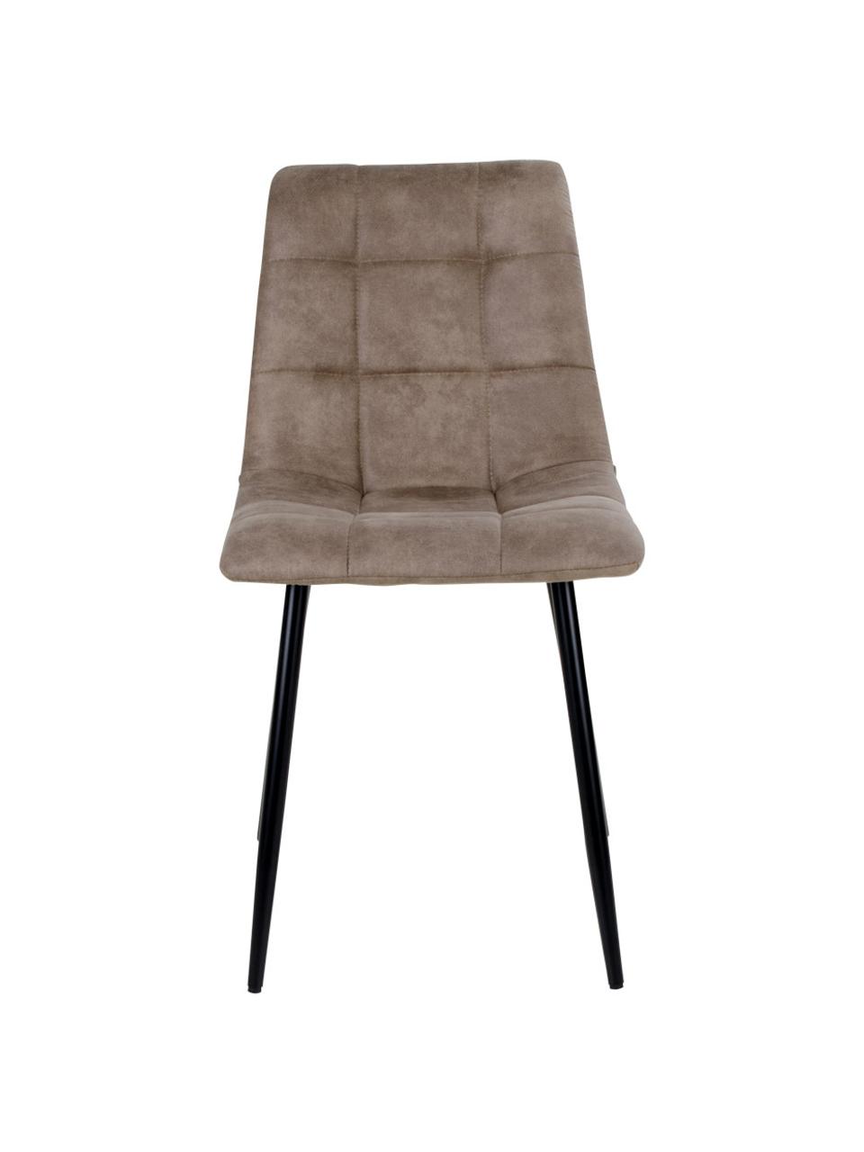 Sedia imbottita in microfibra Middleton, Rivestimento: microfibra Il rivestiment, Gambe: metallo rivestito, Tessuto marrone chiaro, nero, Larg. 44 x Prof. 55 cm