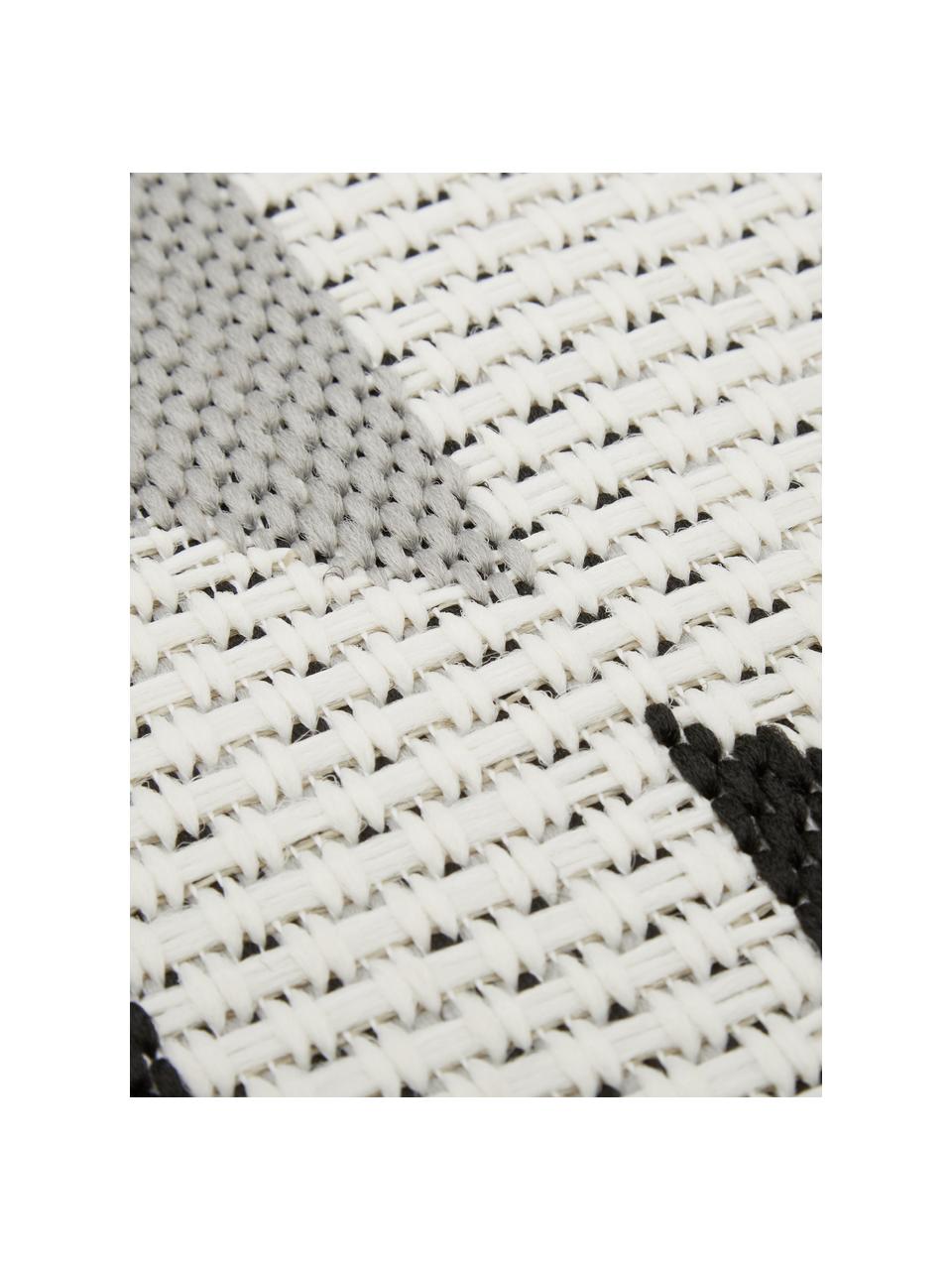 In- & outdoor vloerkleed Ikat met ethno patroon, 86% polypropyleen, 14% polyester, Crèmewit, zwart, grijs, B 200 x L 290 cm (maat L)