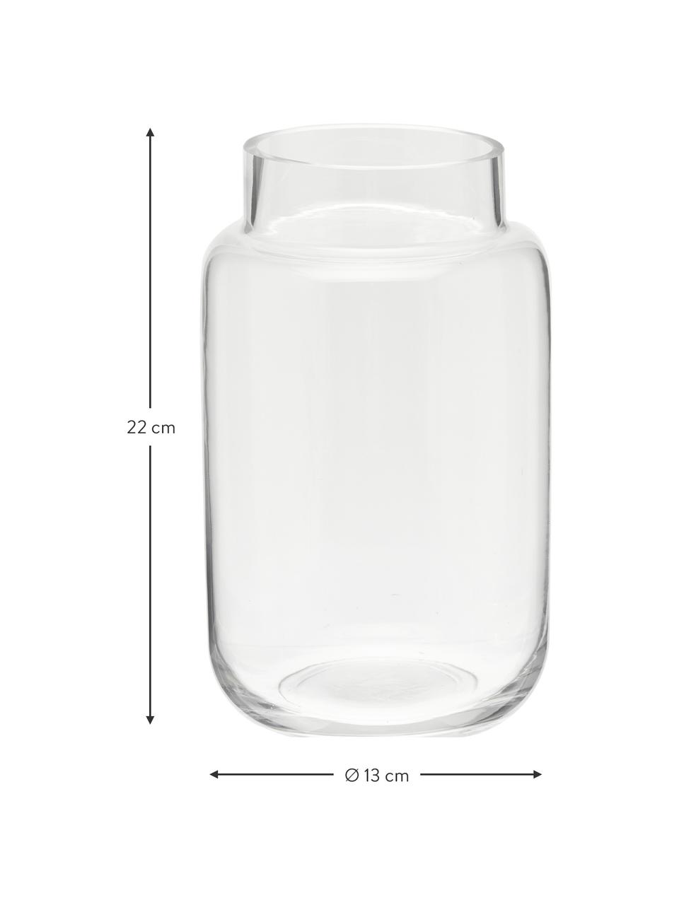 Große Glas-Vase Lasse, transparent, Glas, Transparent, Ø 13 x H 22 cm