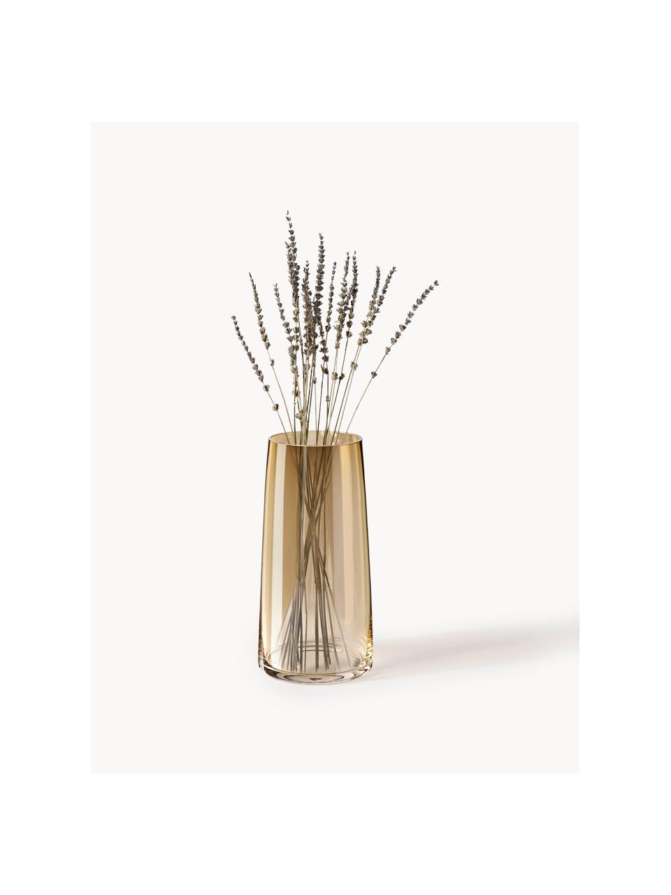 Mundgeblasene Glas-Vase Myla, verschiedene Grössen, Glas, Hellbraun, Ø 14 x H 28 cm