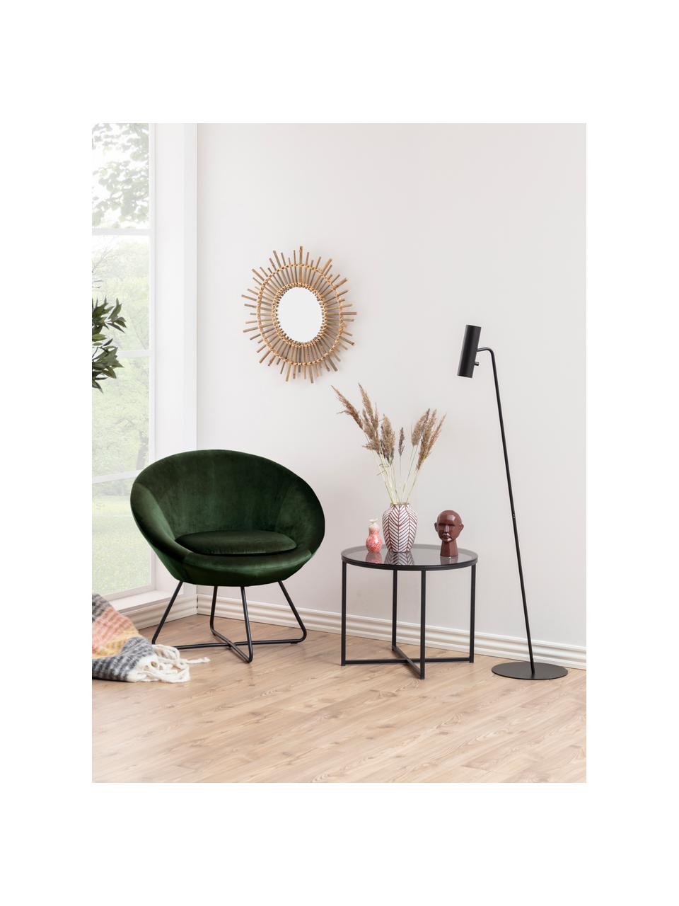Fluwelen cocktailfauteuil Center, Bekleding: polyester fluweel Met 25., Frame: metaal, gepoedercoat, Fluweel bosgroen, B 82 x H 71 cm