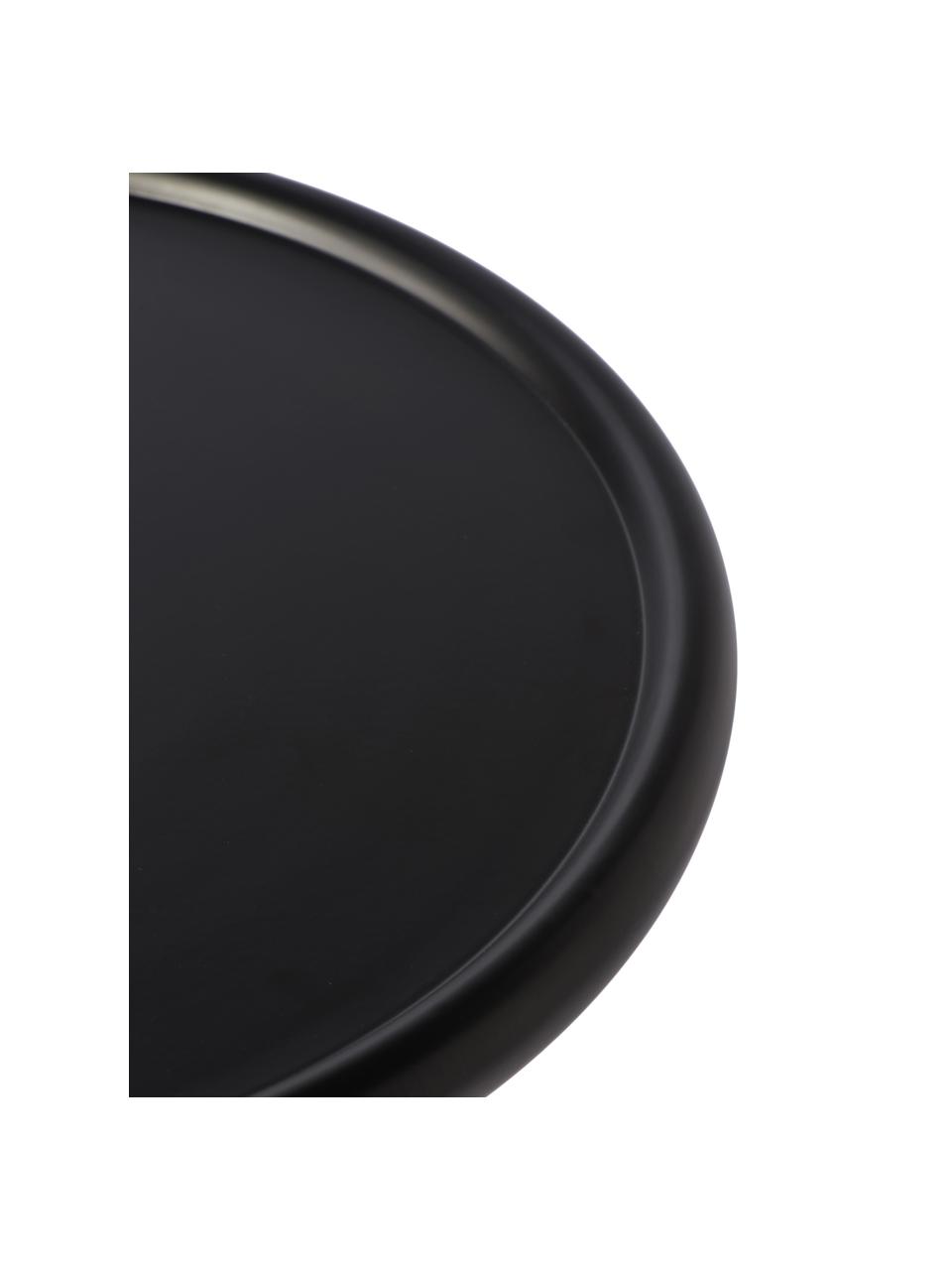 Runder Beistelltisch Twister, Aluminium, pulverbeschichtet, Schwarz, Ø 46 x H 56 cm
