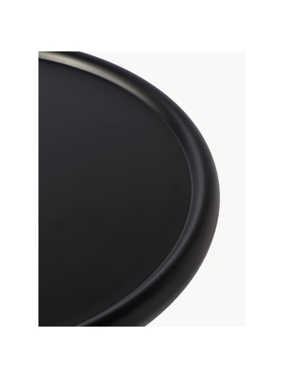 Runder Beistelltisch Twister, Aluminium, pulverbeschichtet, Schwarz, Ø 46 x H 56 cm