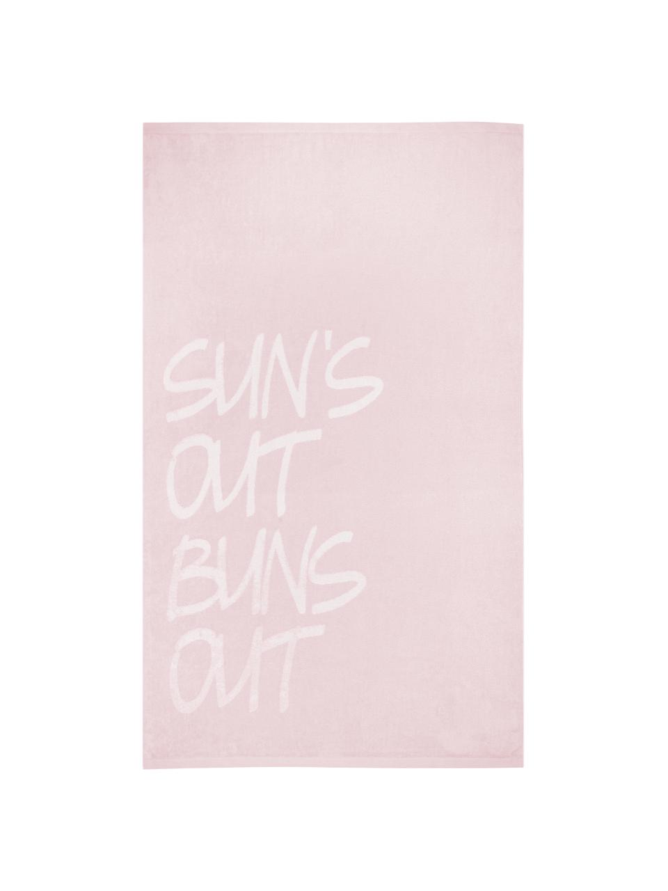 Serviette de plage Sun, Rose, blanc