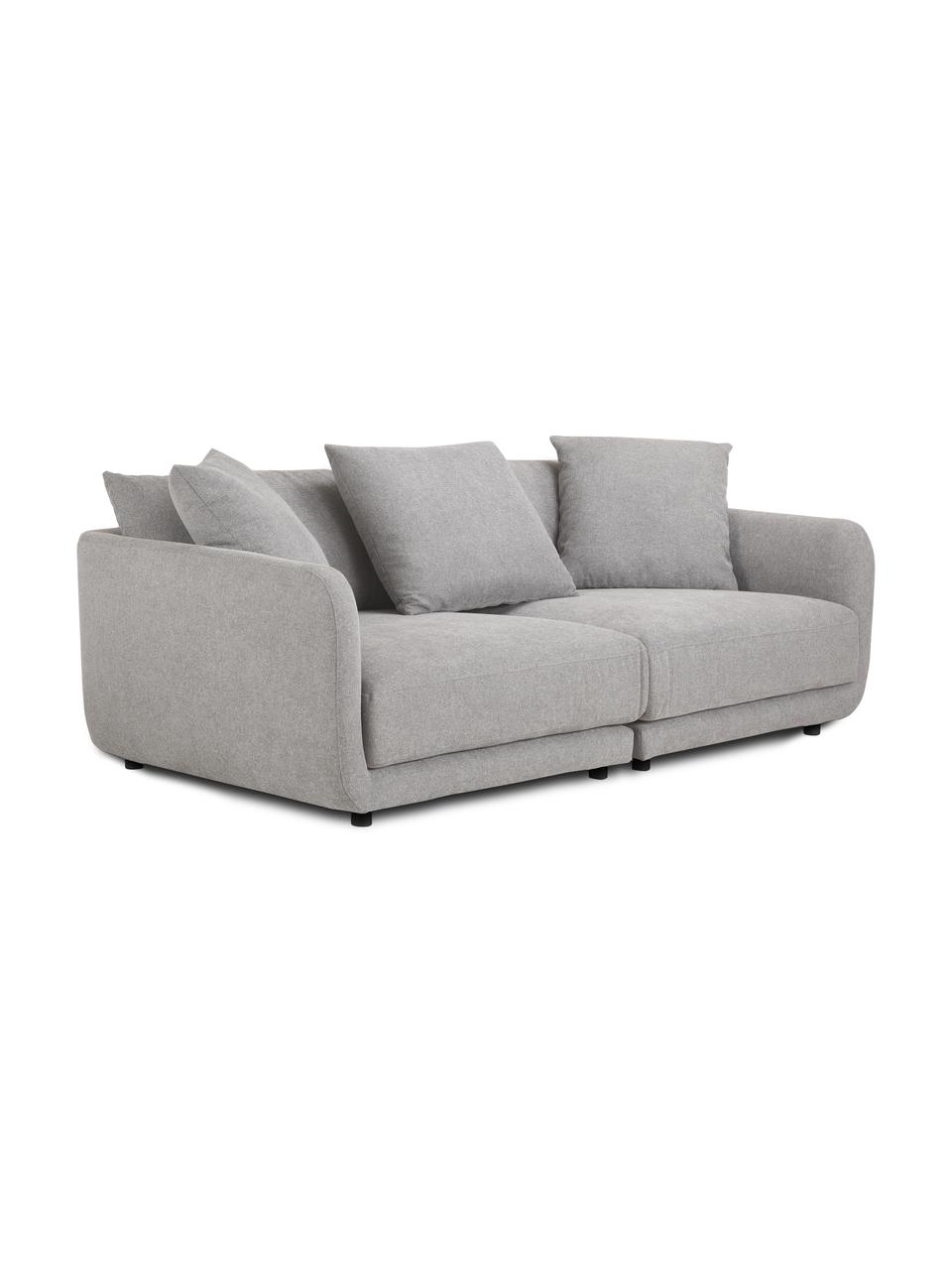 Sofa modułowa Jasmin (3-osobowa), Tapicerka: 85% poliester, 15% nylon , Nogi: tworzywo sztuczne, Szara tkanina, S 208 x W 84 cm