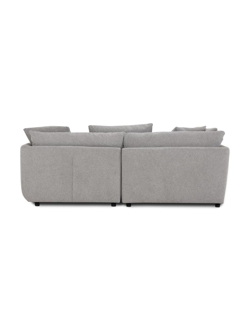 Divano componibile 3 posti in tessuto grigio Jasmin, Rivestimento: 85% poliestere, 15% nylon, Struttura: legno massiccio di abete , Piedini: plastica, Tessuto grigio, Larg. 208 x Alt. 84 cm