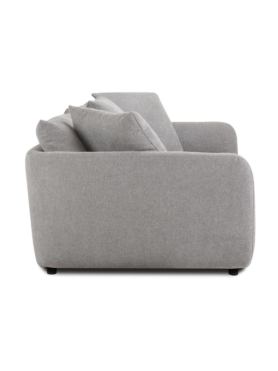 Divano componibile 3 posti in tessuto grigio Jasmin, Rivestimento: 85% poliestere, 15% nylon, Struttura: legno massiccio di abete , Piedini: plastica, Tessuto grigio, Larg. 208 x Alt. 84 cm