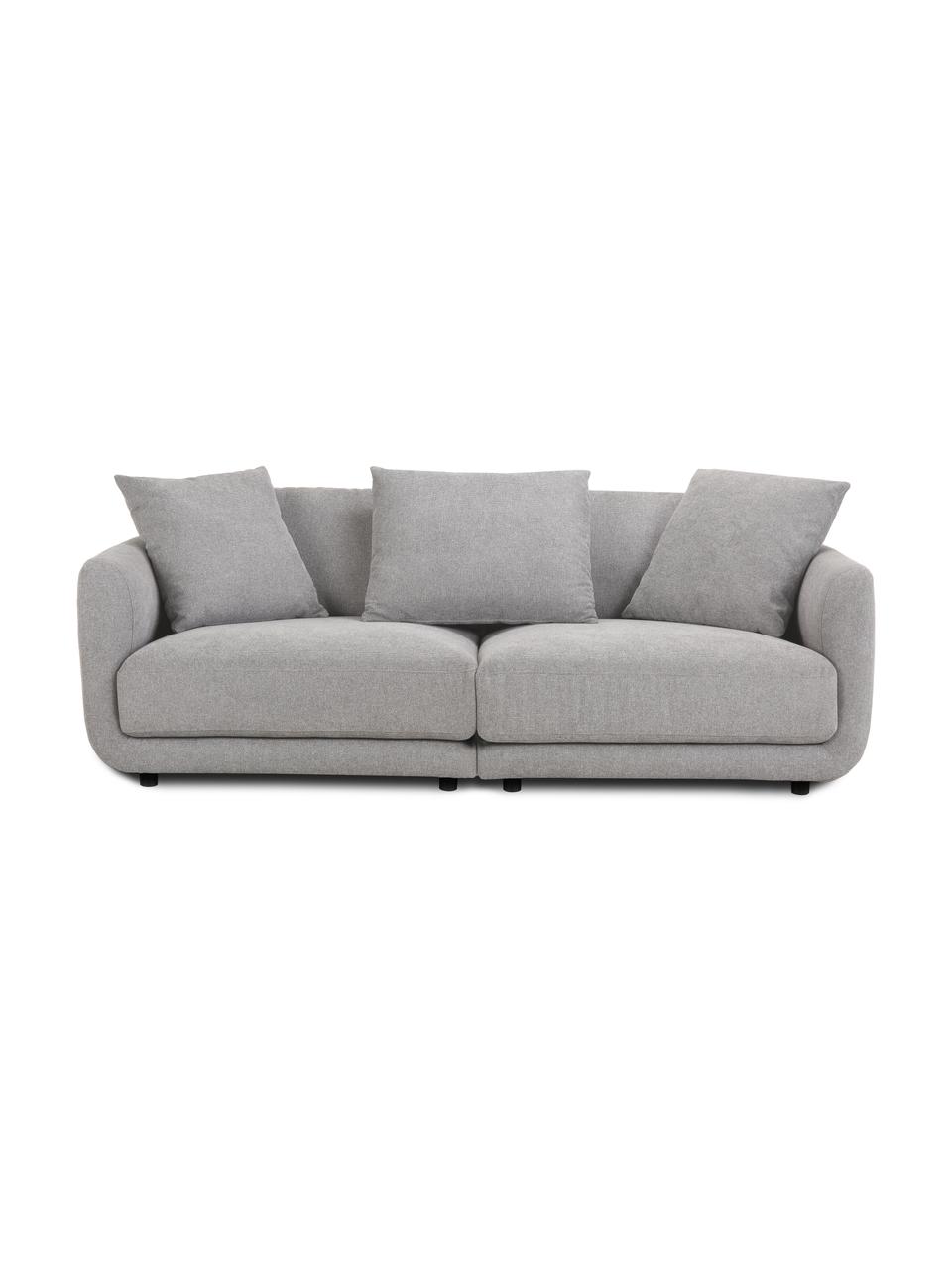 Sofa modułowa Jasmin (3-osobowa), Tapicerka: 85% poliester, 15% nylon , Nogi: tworzywo sztuczne, Szara tkanina, S 208 x W 84 cm