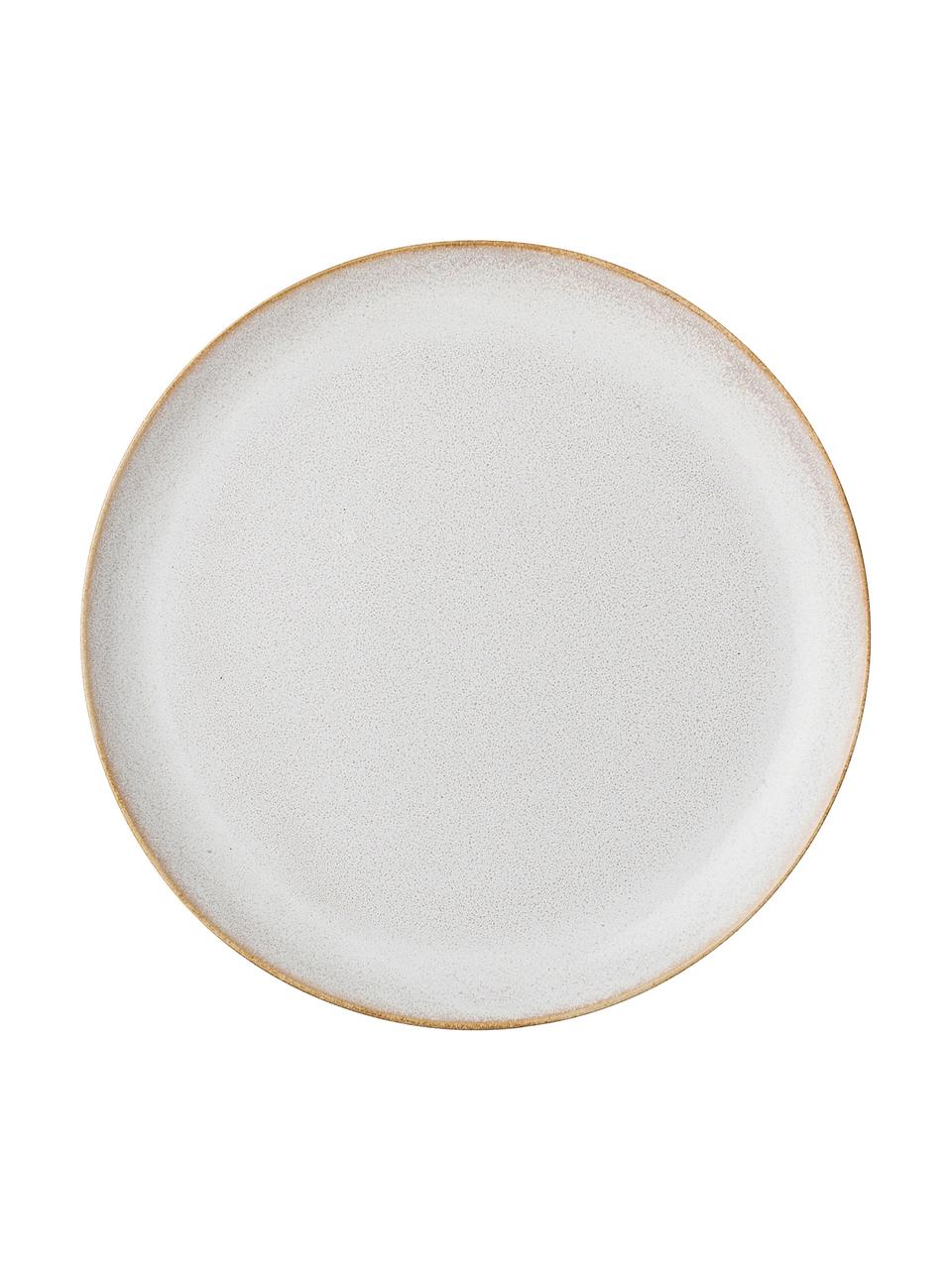 Ručně vyrobený talíř Carrie, 4 ks, Světle bílá, hnědá