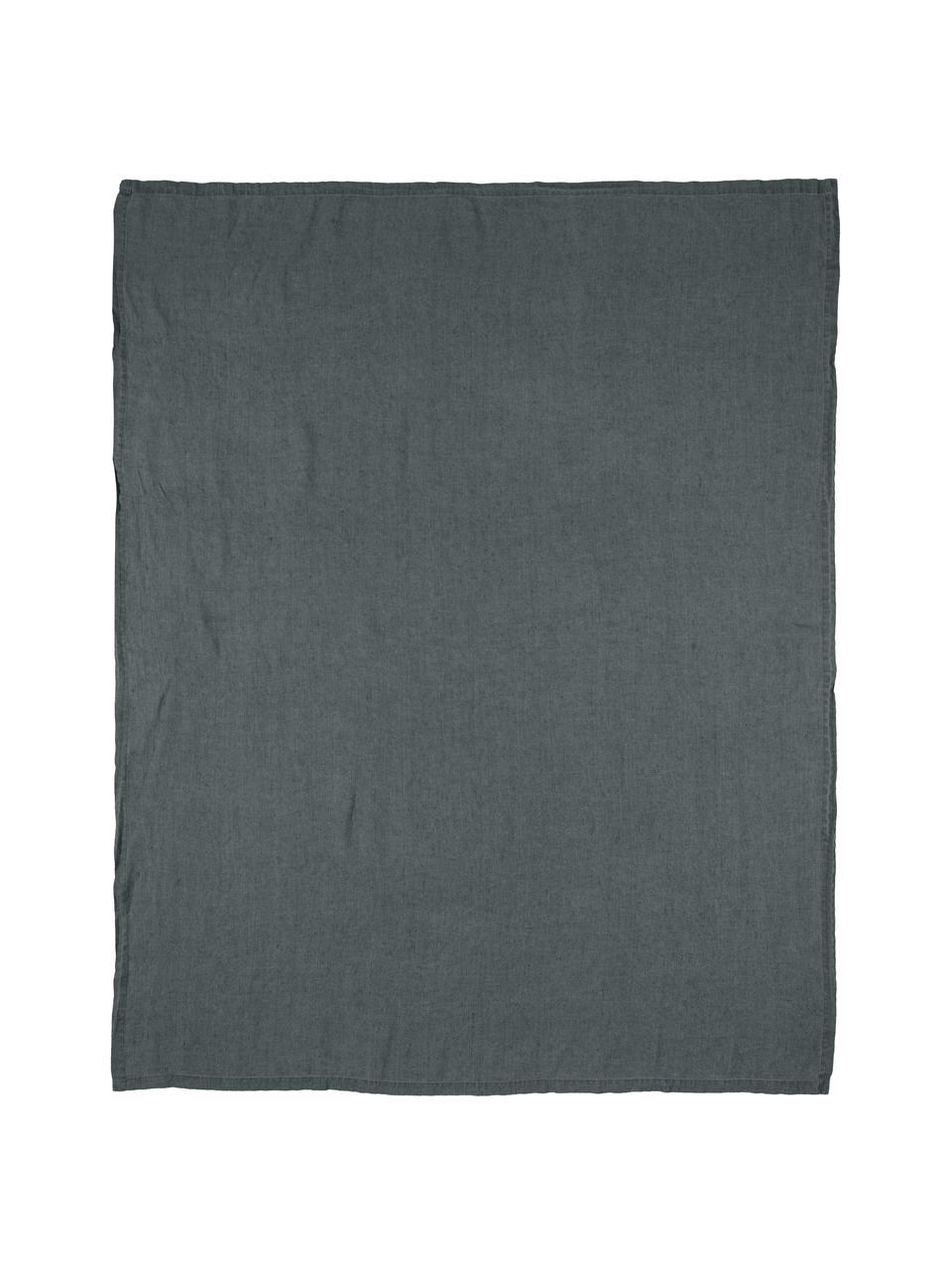 Mantel de lino Ruta, Gris, De 4 a 6 comensales (An 130 x L 170 cm)