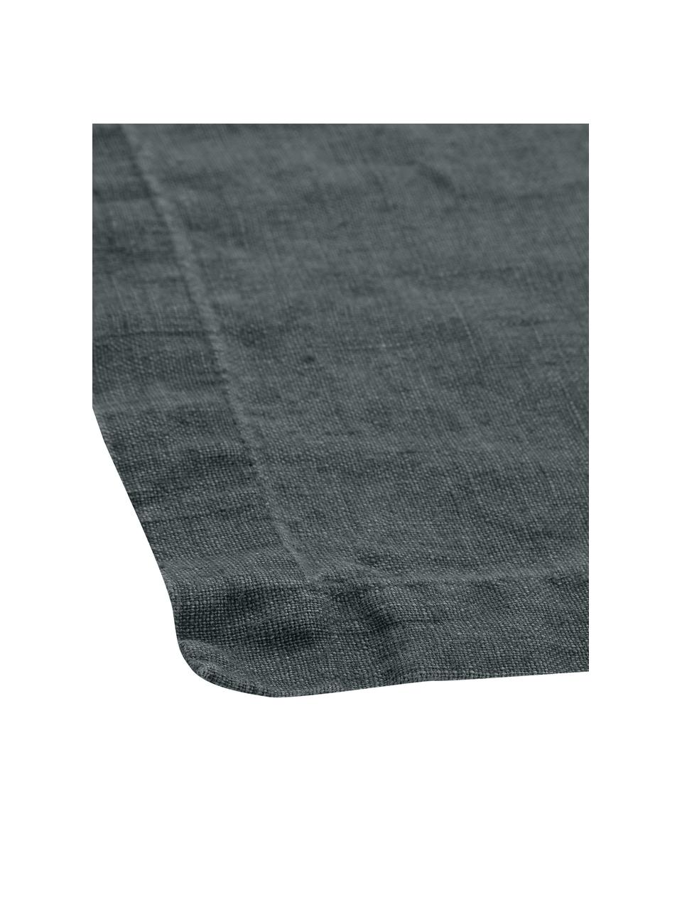 Linnen tafelkleed Ruta, Grijs, Voor 4 - 6 personen (B 130 x L 170 cm)