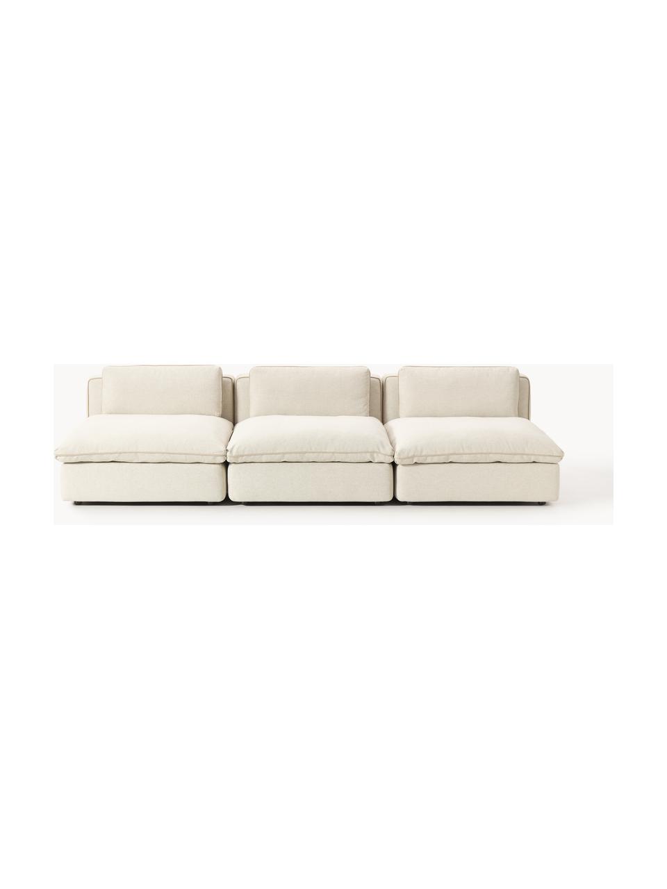 Modulares XL-Sofa Felix (3-Sitzer), Bezug: 100 % Polyester Der strap, Gestell: Massives Kiefern- und Fic, Füße: Kunststoff Dieses Produkt, Webstoff Hellbeige, B 300 x T 140 cm