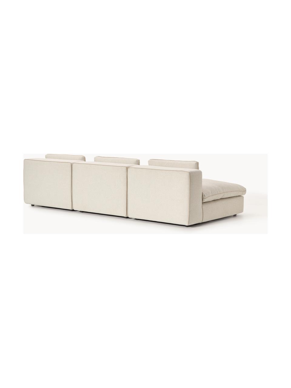 Modulares XL-Sofa Felix (3-Sitzer), Bezug: 100 % Polyester Der strap, Gestell: Massives Kiefern- und Fic, Webstoff Hellbeige, B 300 x T 140 cm