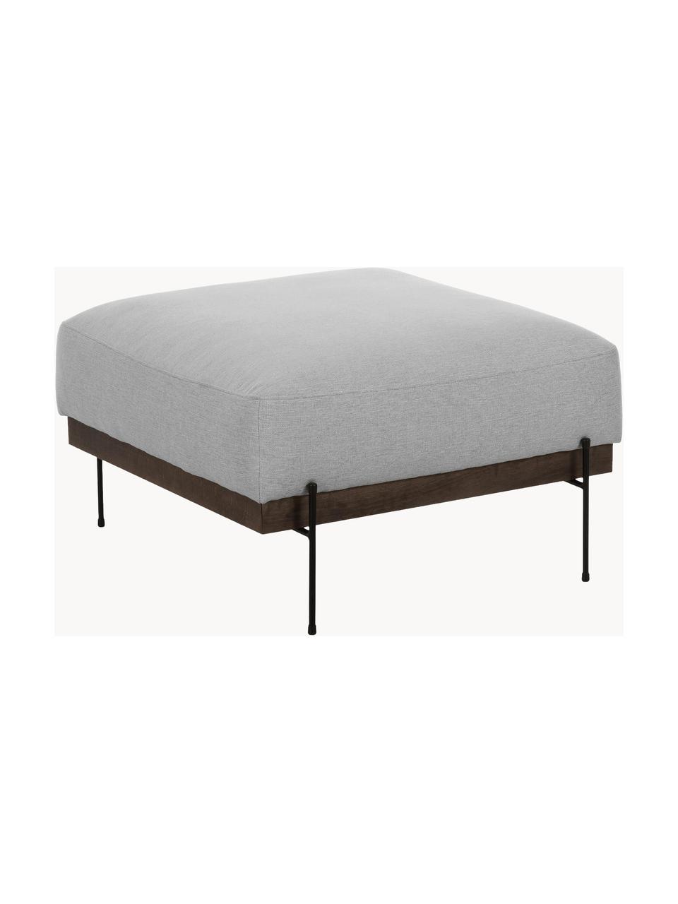 Pouf Brooks, Tissu gris, larg. 80 x haut. 43 cm
