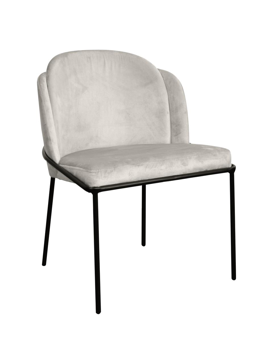 Stolička so zamatovým čalúnením Polly, Zamatová hnedosivá, nohy čierna, Š 57 x H 55 cm