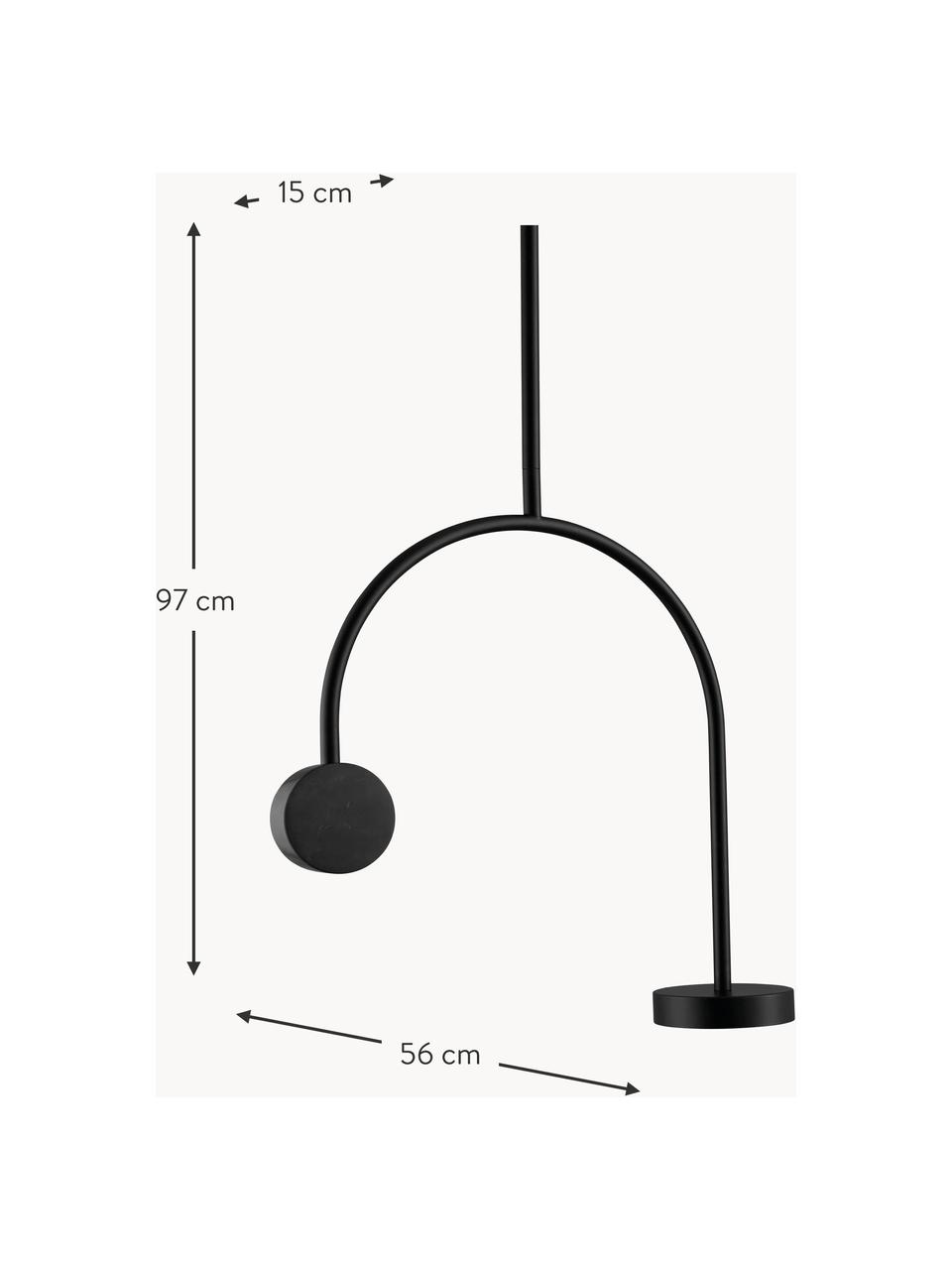 Závěsné LED svítidlo z mramoru Grasil, Černá, mramorovaná, Š 56 cm, V 97 cm