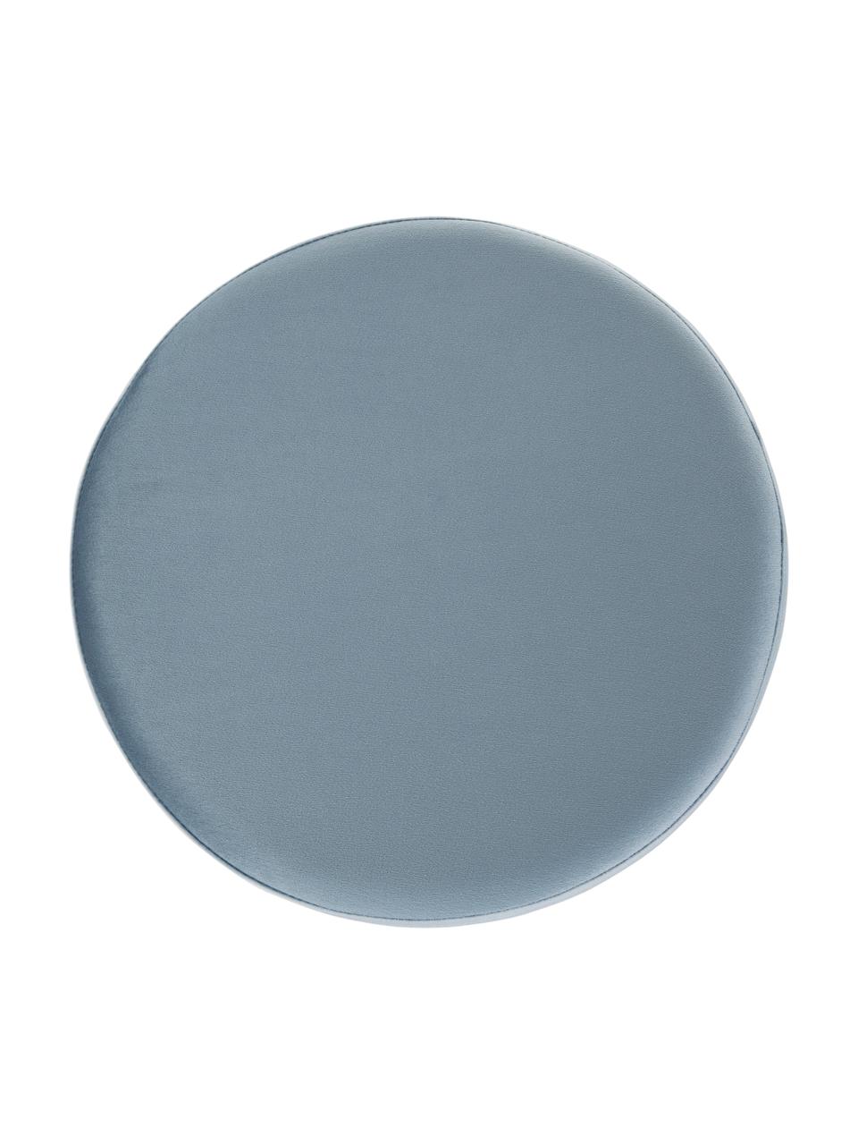 Pouf in velluto Orchid, Rivestimento: velluto (100% poliestere), Struttura: compensato, Velluto azzurro, dorato, Ø 38 x Alt. 38 cm