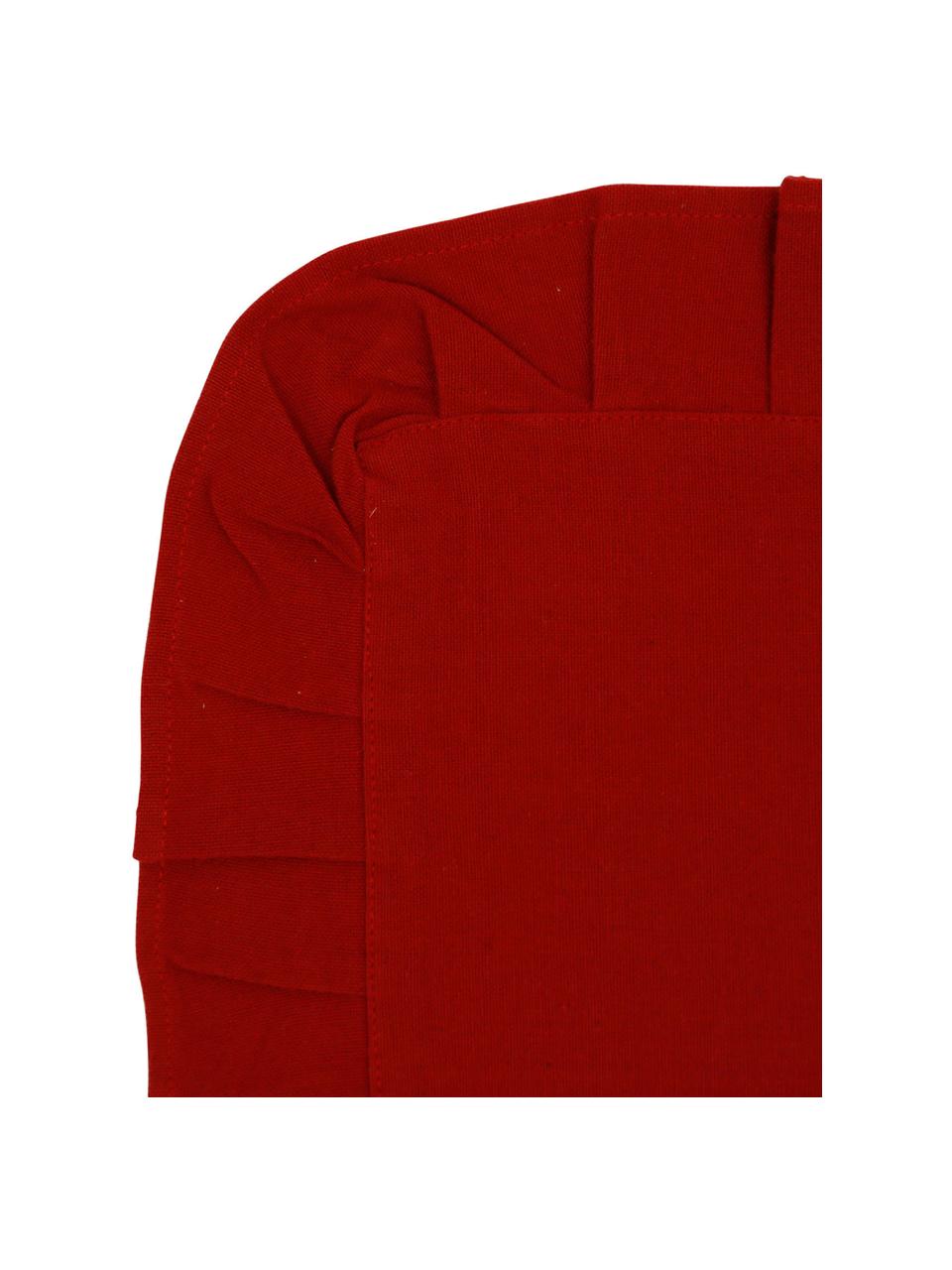Podkładka z falbanką Chambray, 2 szt., 100% bawełna, Czerwony, S 30 x D 45 cm