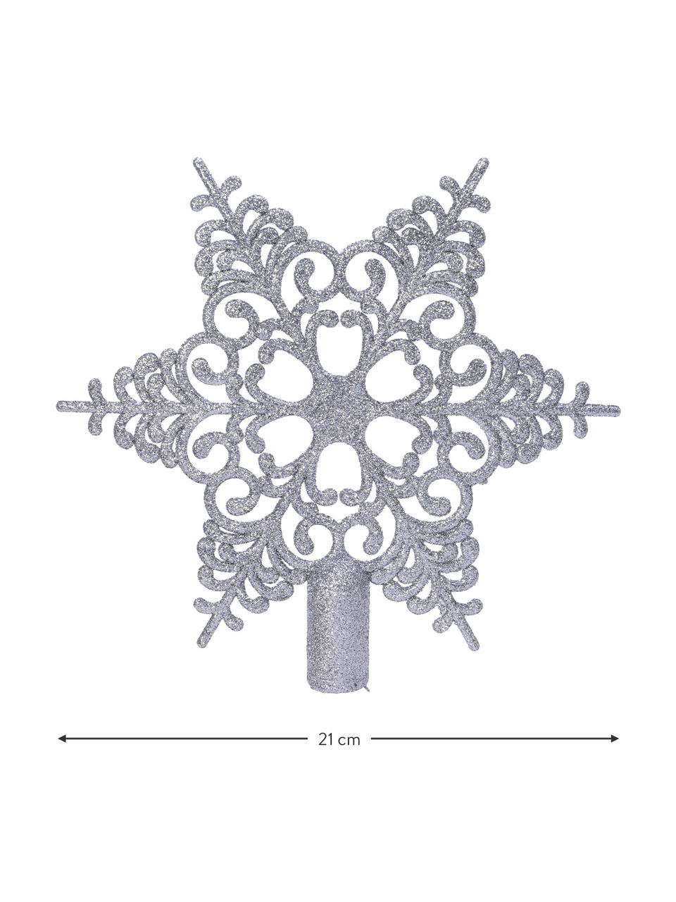 Estrella Árbol de Navidad Adelle, Plástico, Plateado, Ø 19 x Al 19 cm