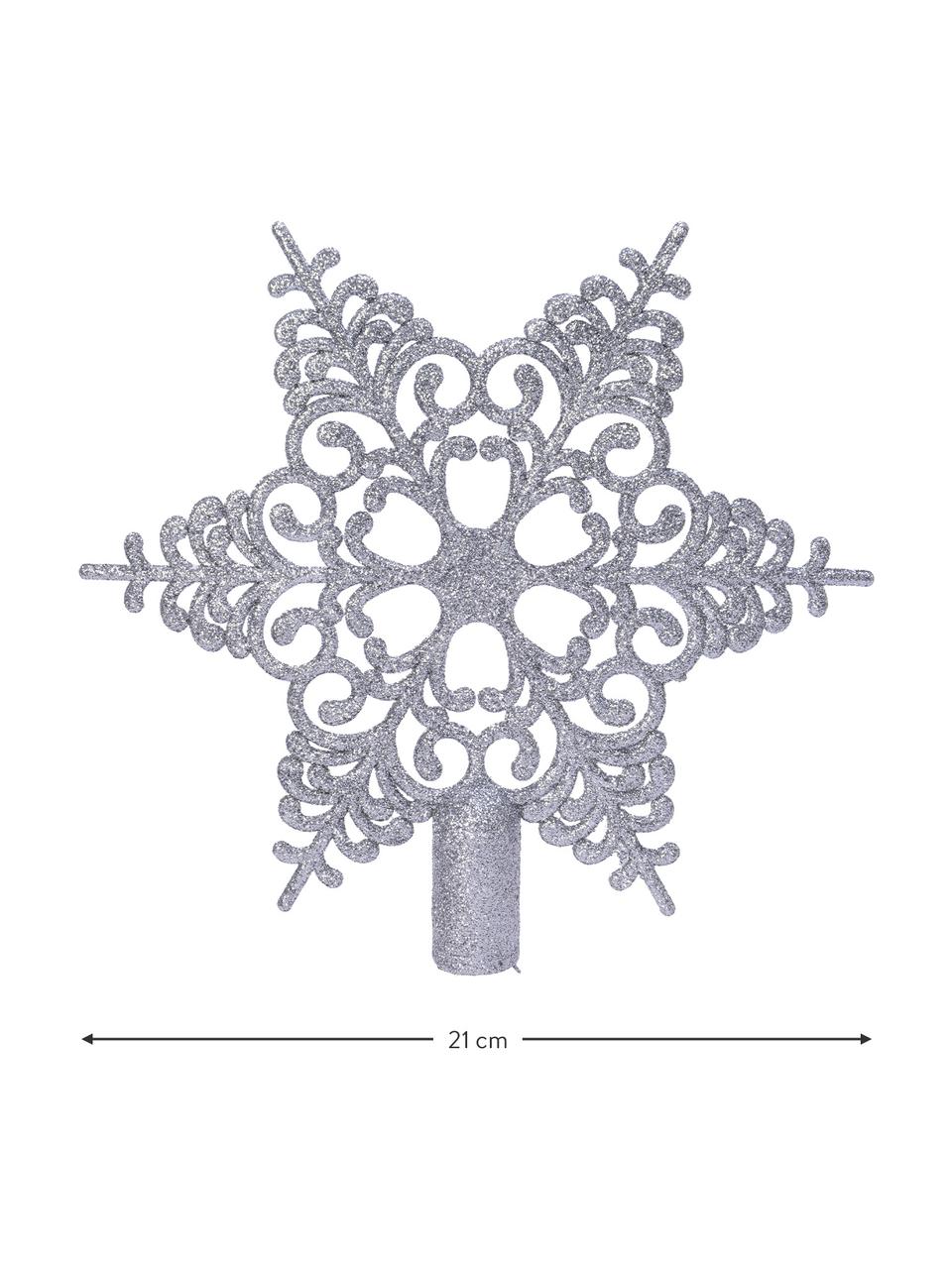 Špice na vánoční stromeček Adelle, Umělá hmota, Stříbrná, Ø 19 cm, V 19 cm