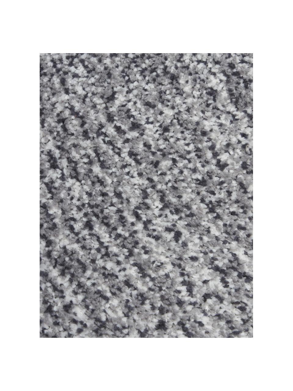 Fluffy rond hoogpolig vloerkleed Marsha in grijs, Grijs, wit, B Ø 120 cm (maat S)